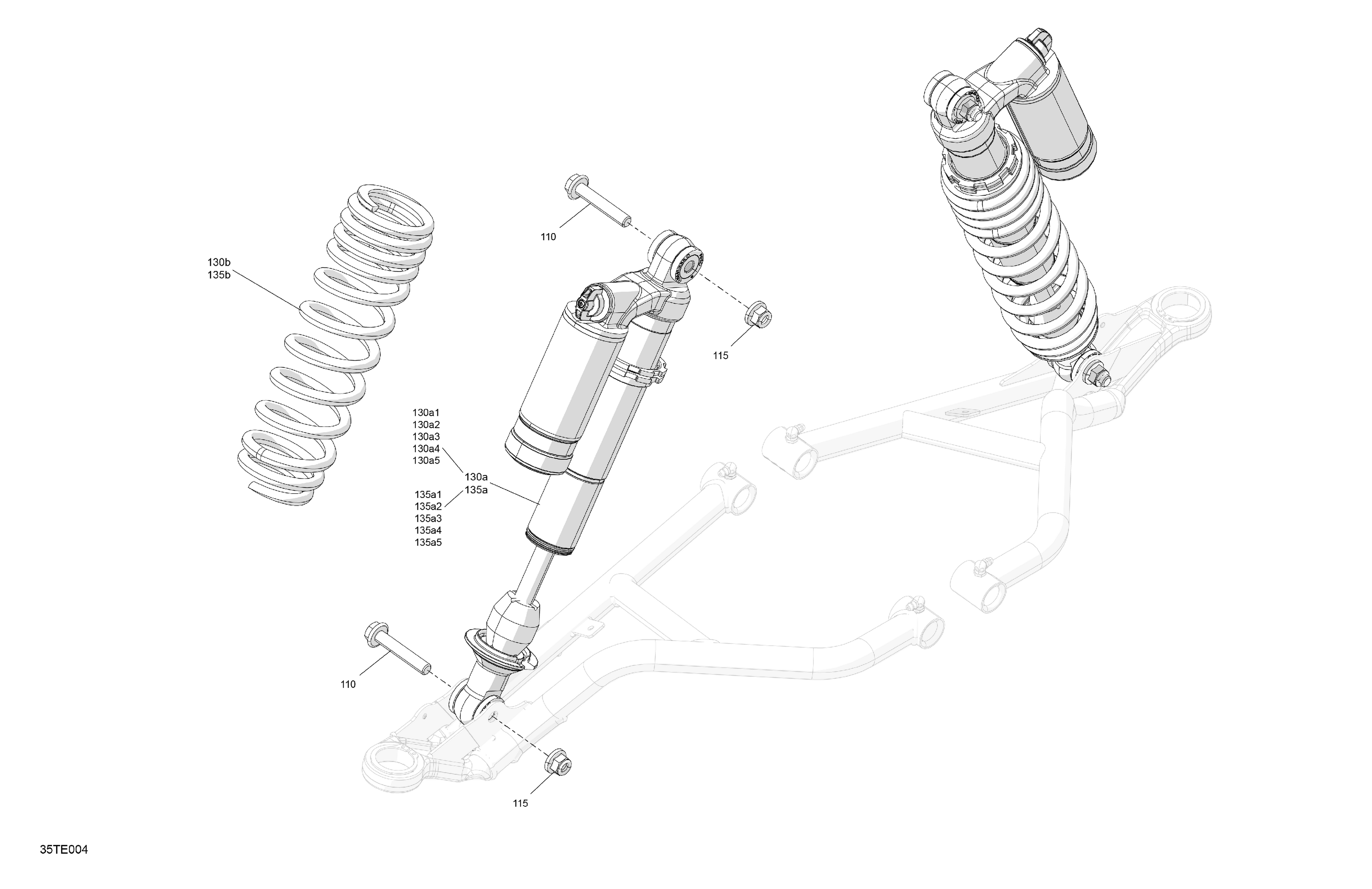 05 SUSPENSION AMORTISSEURS AVANT POUR RENEGADE XXC 1000R EFI CATALYST GRAY 2025