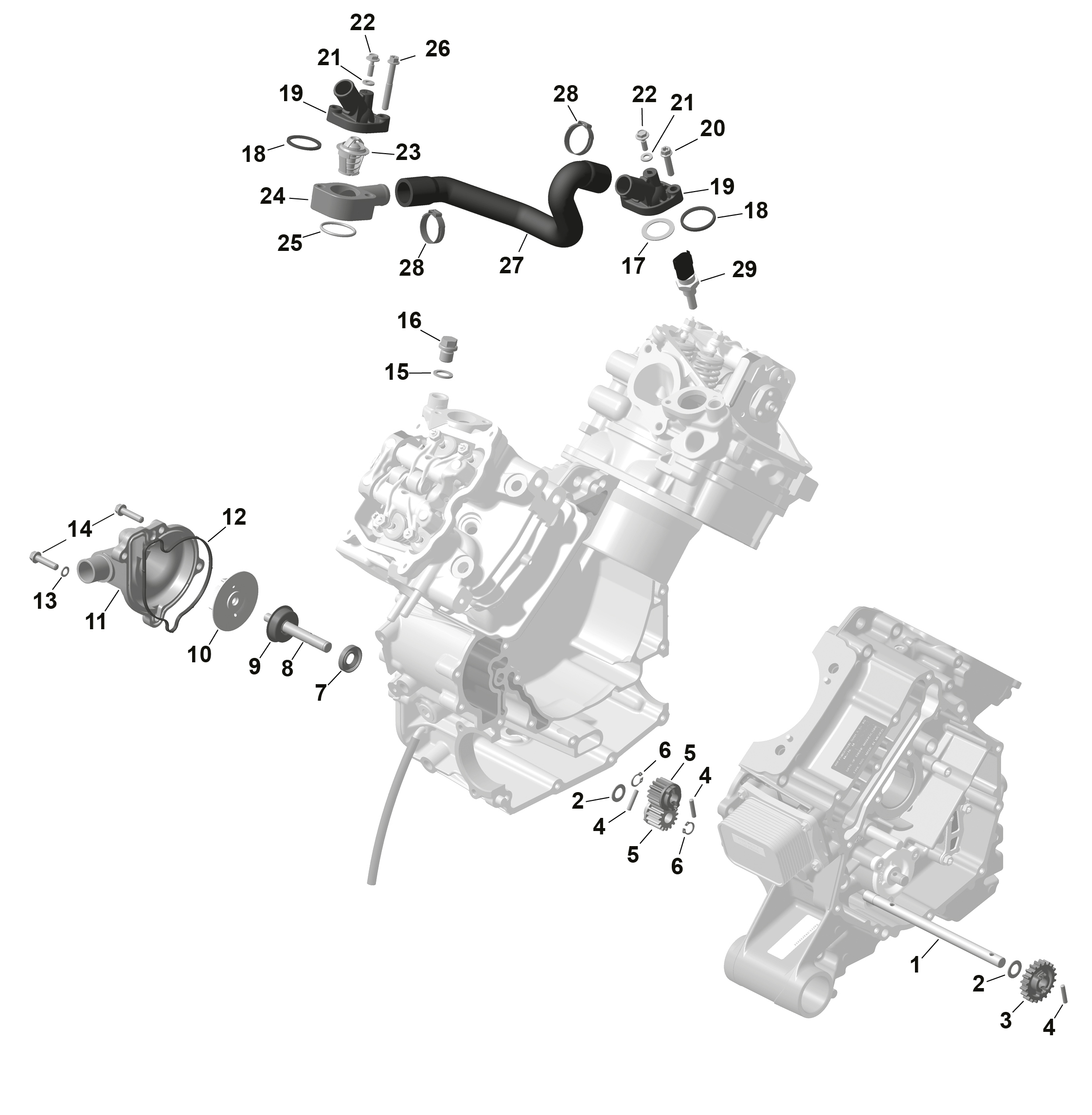 01 ROTAX REFROIDISSEMENT MOTEUR POUR OUTLANDER 650 EFI 6X6 XU VERT TUNDRA 2024