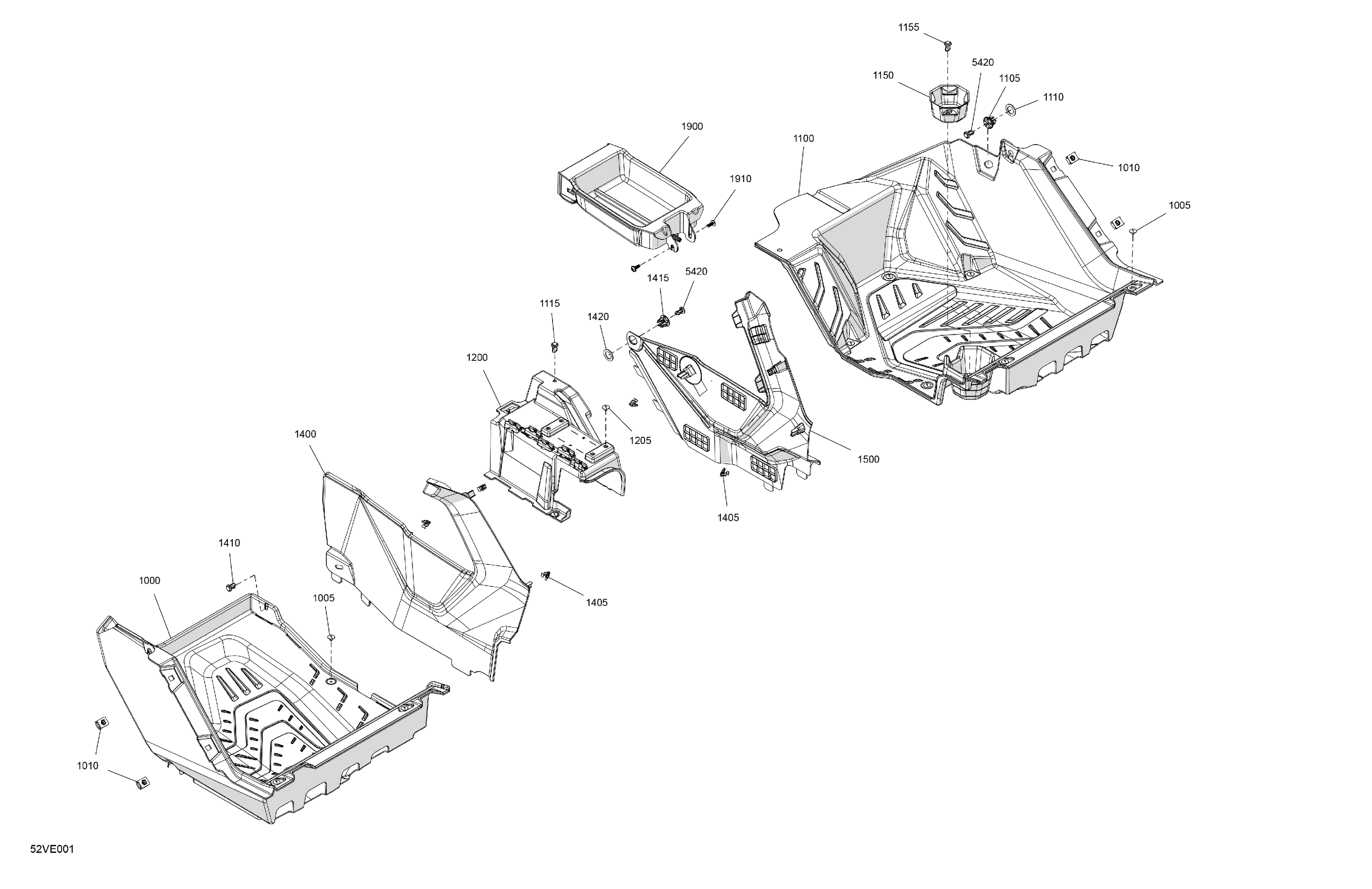 07 INTERIEUR DE LA CABINE PLANCHER POUR MAVERICK R 996NT XRS SAS BLEU MARINE 2025