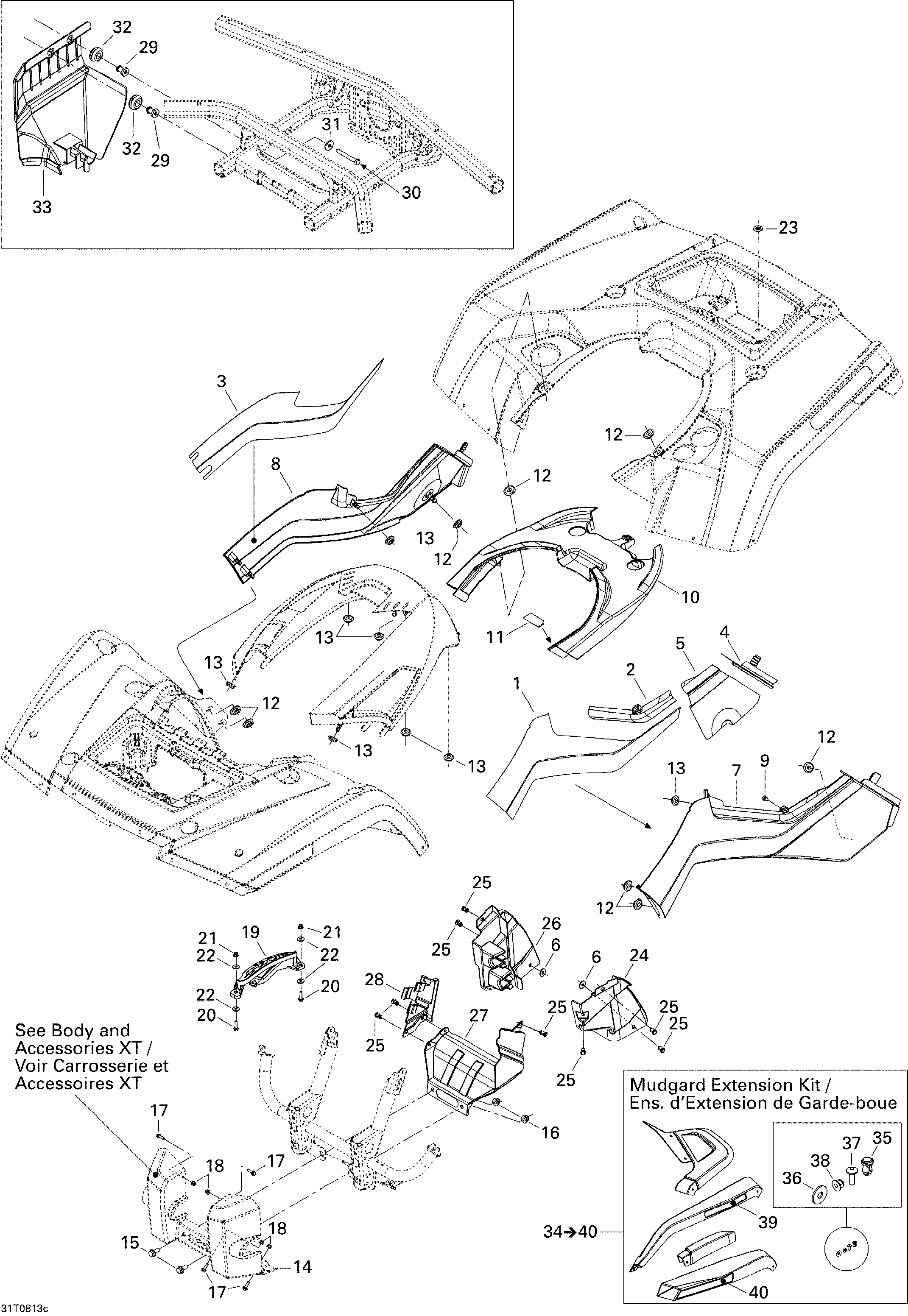 09 CARROSSERIE ET ACCESSOIRES 3 POUR OUTLANDER MAX LTD 800 EFI GRIS ACIER METALLIQUE 2008
