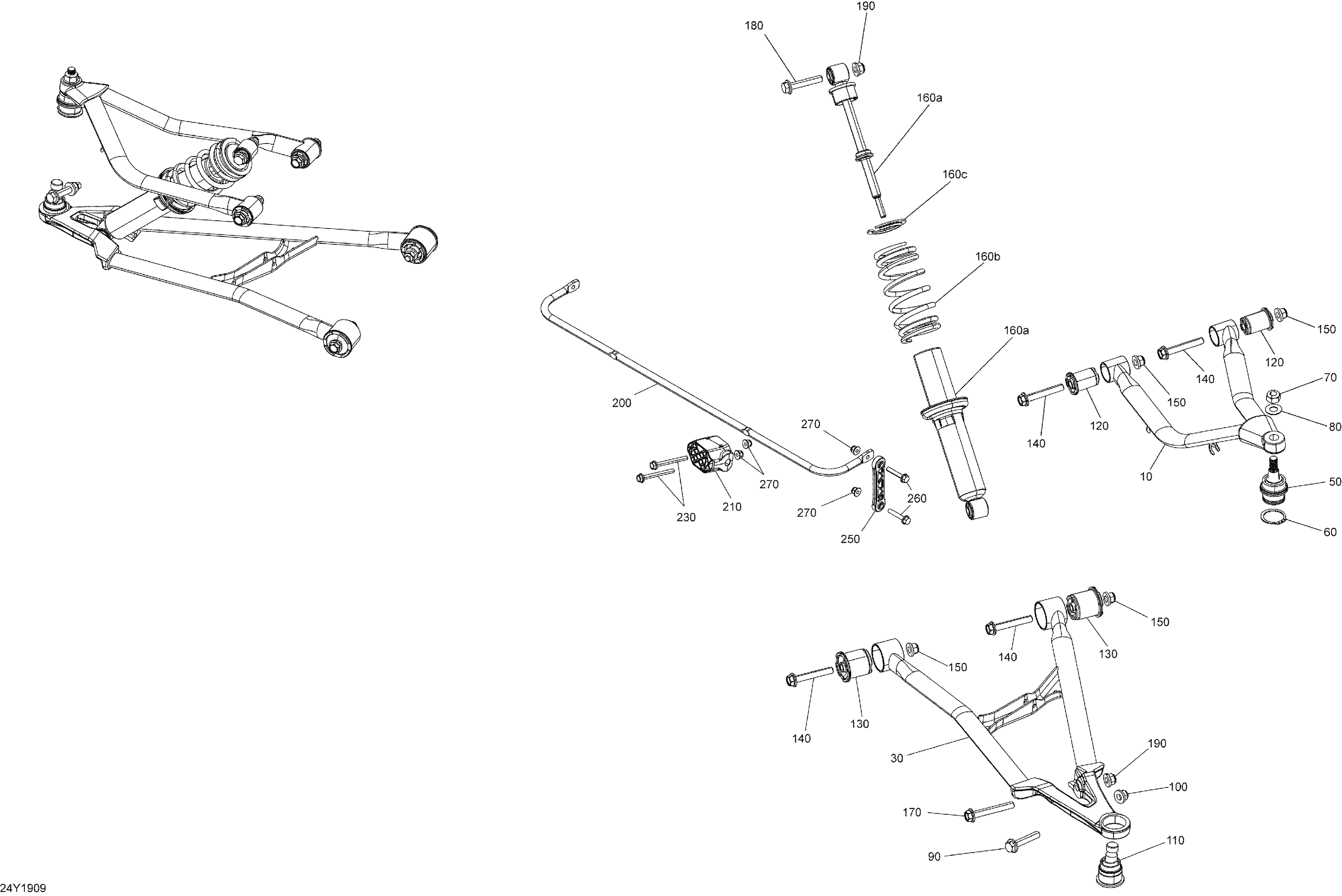 07 SUSPENSION AVANT BRAS AMORTISSEURS POUR RYKER 600 ACE CVT 2019