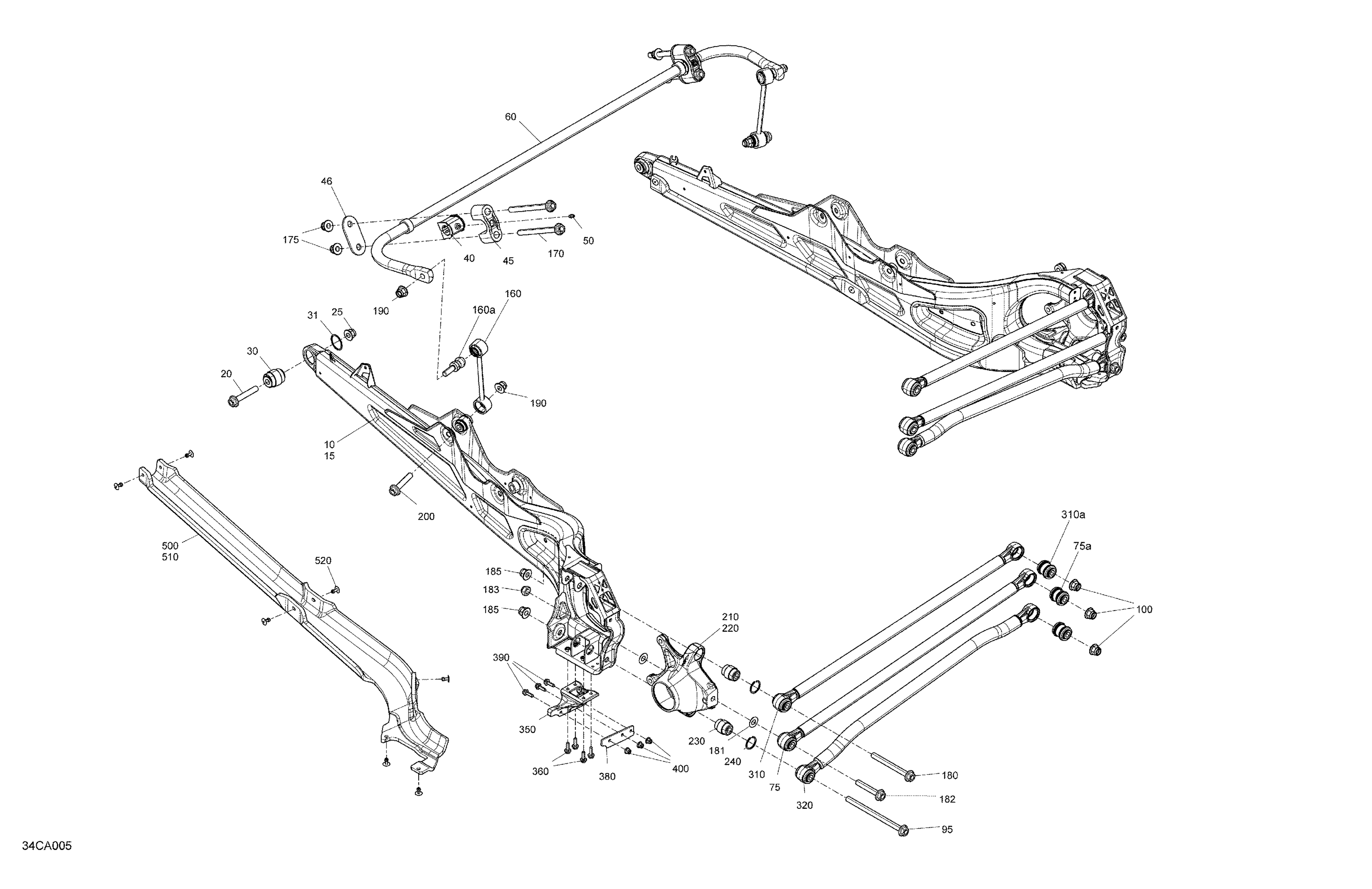 05 SUSPENSION ARRIERE POUR MAVERICK TURBO RR XRC CRAIE SMART LOK 2021