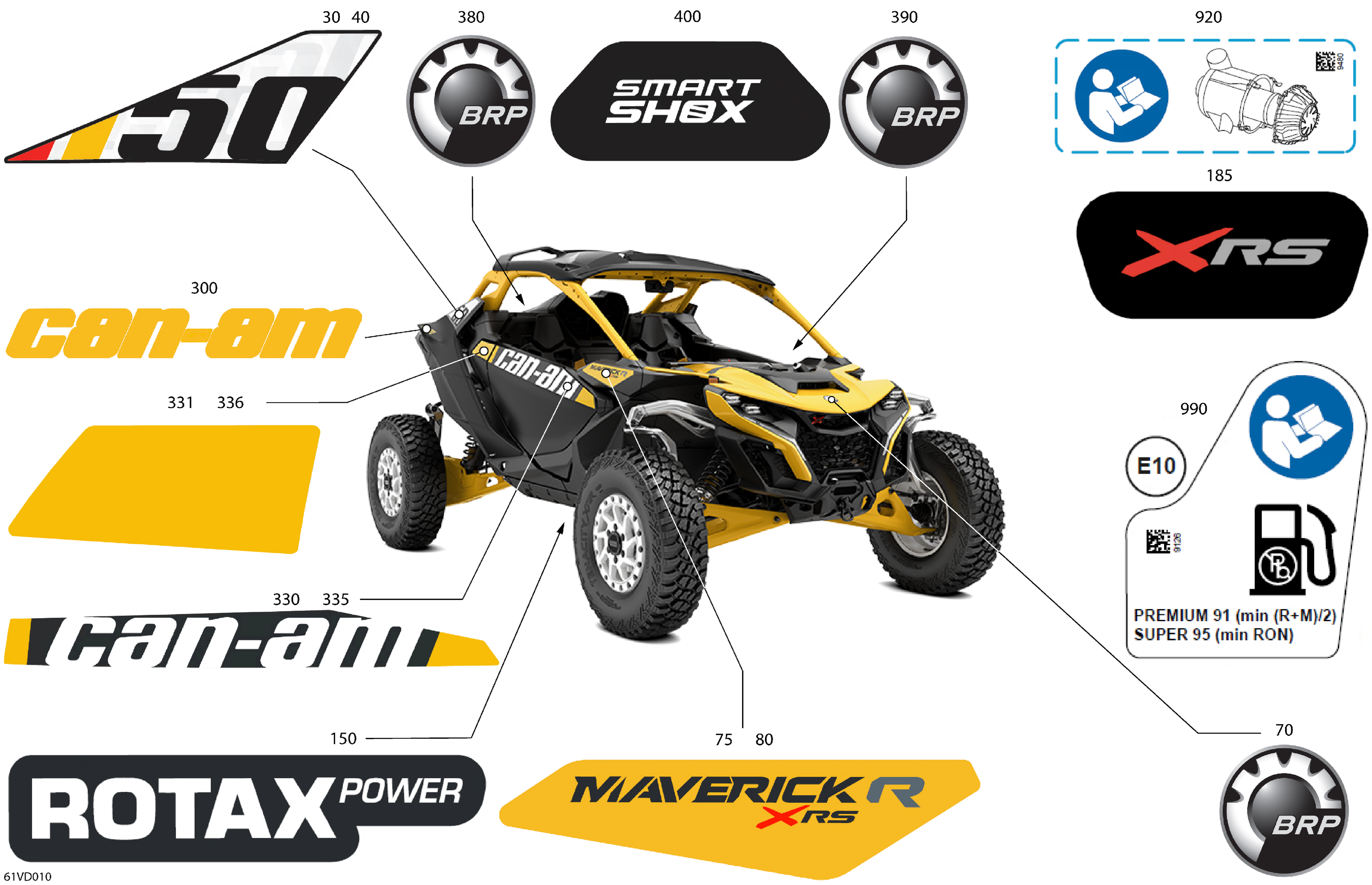 07 CARROSSERIE KITS DECOS POUR MAVERICK R 996NT XRS NEO JAUNE 2024