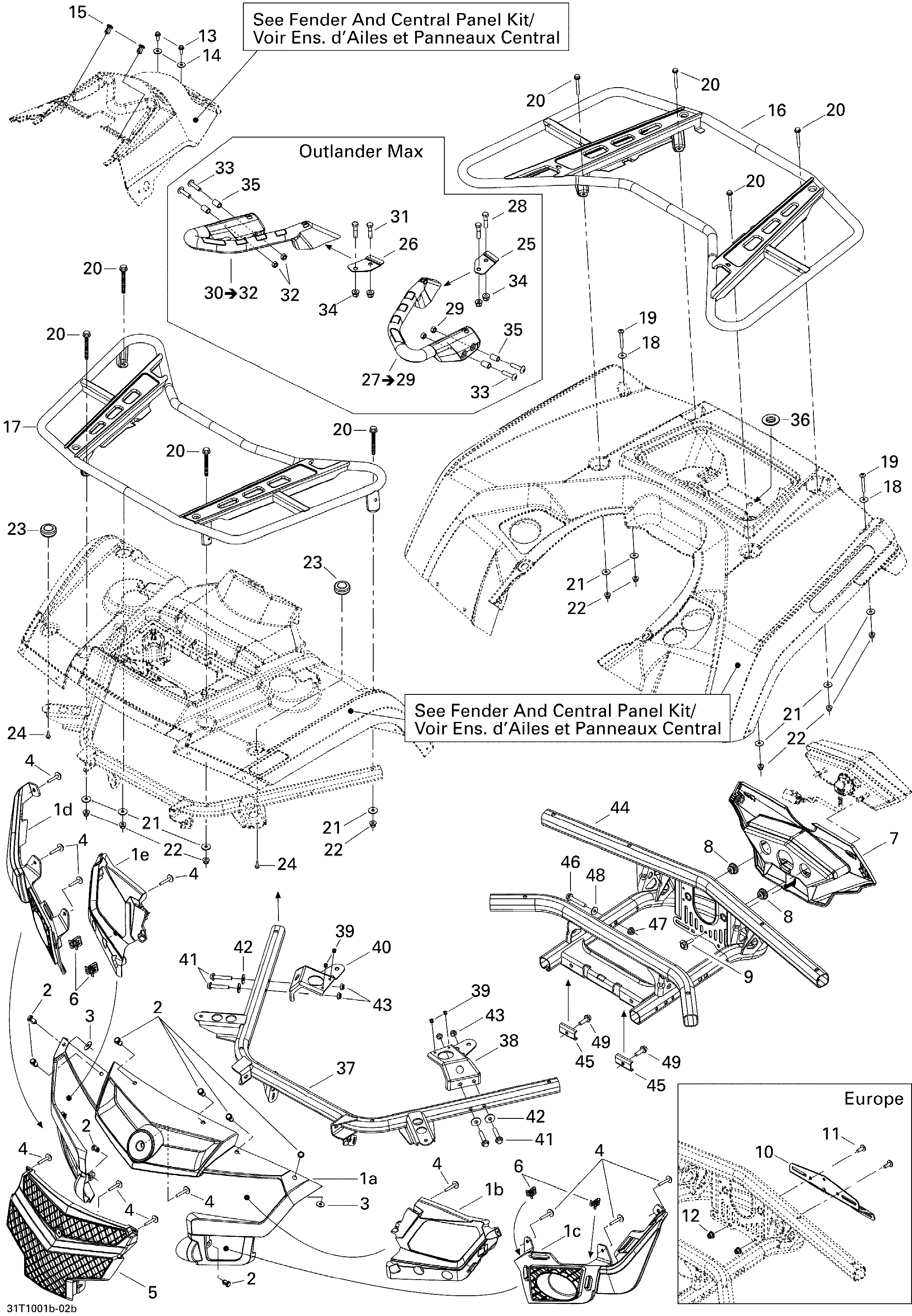 09 CARROSSERIE ET ACCESSOIRES 2 POUR OUTLANDER MAX STD 400 EFI ROUGE VIPERE 2010