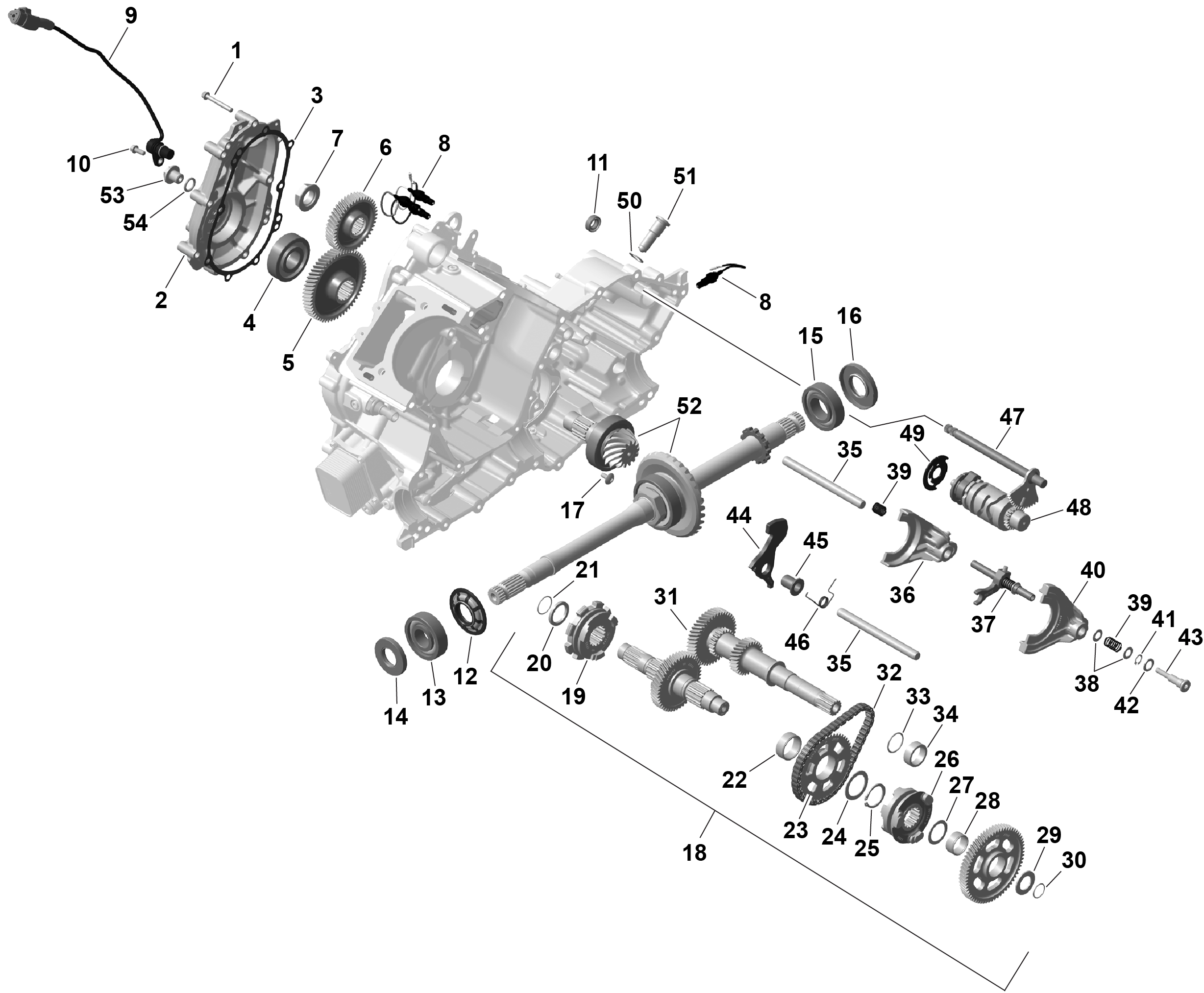 01 ROTAX BOITE DE VITESSES POUR OUTLANDER MAX DPS 1000R 2025
