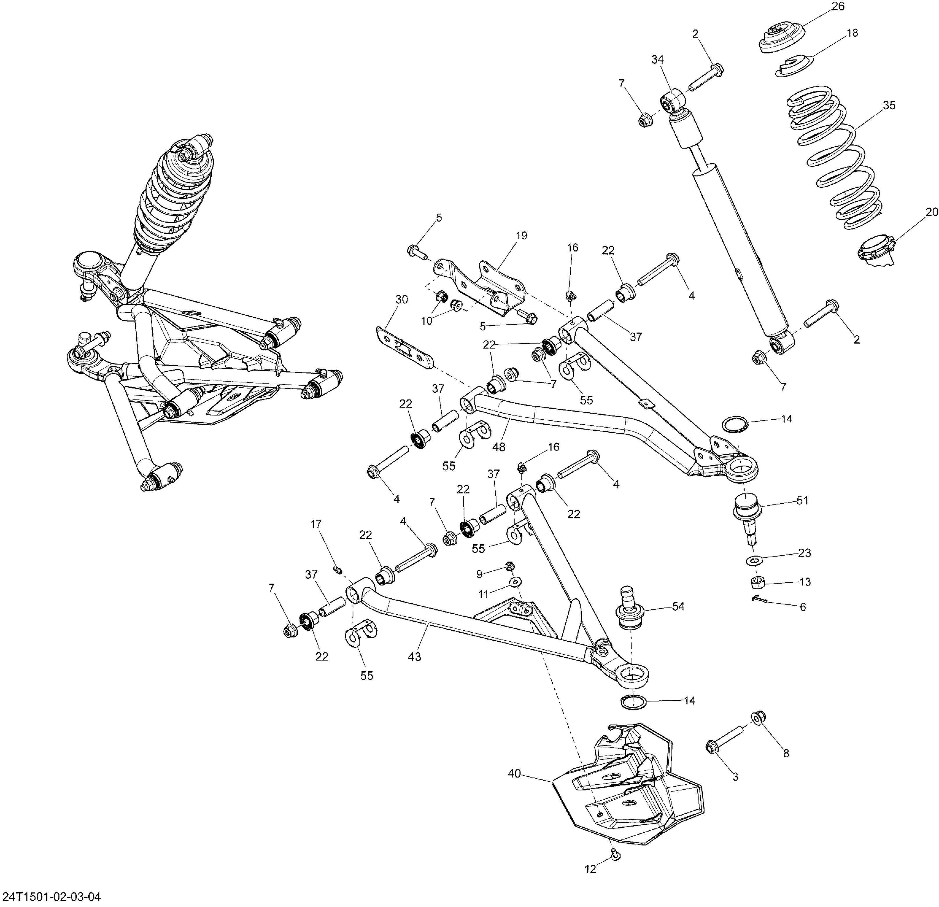 07 SUSPENSION AVANT 24T1501 POUR OUTLANDER L DPS GRIS 2015