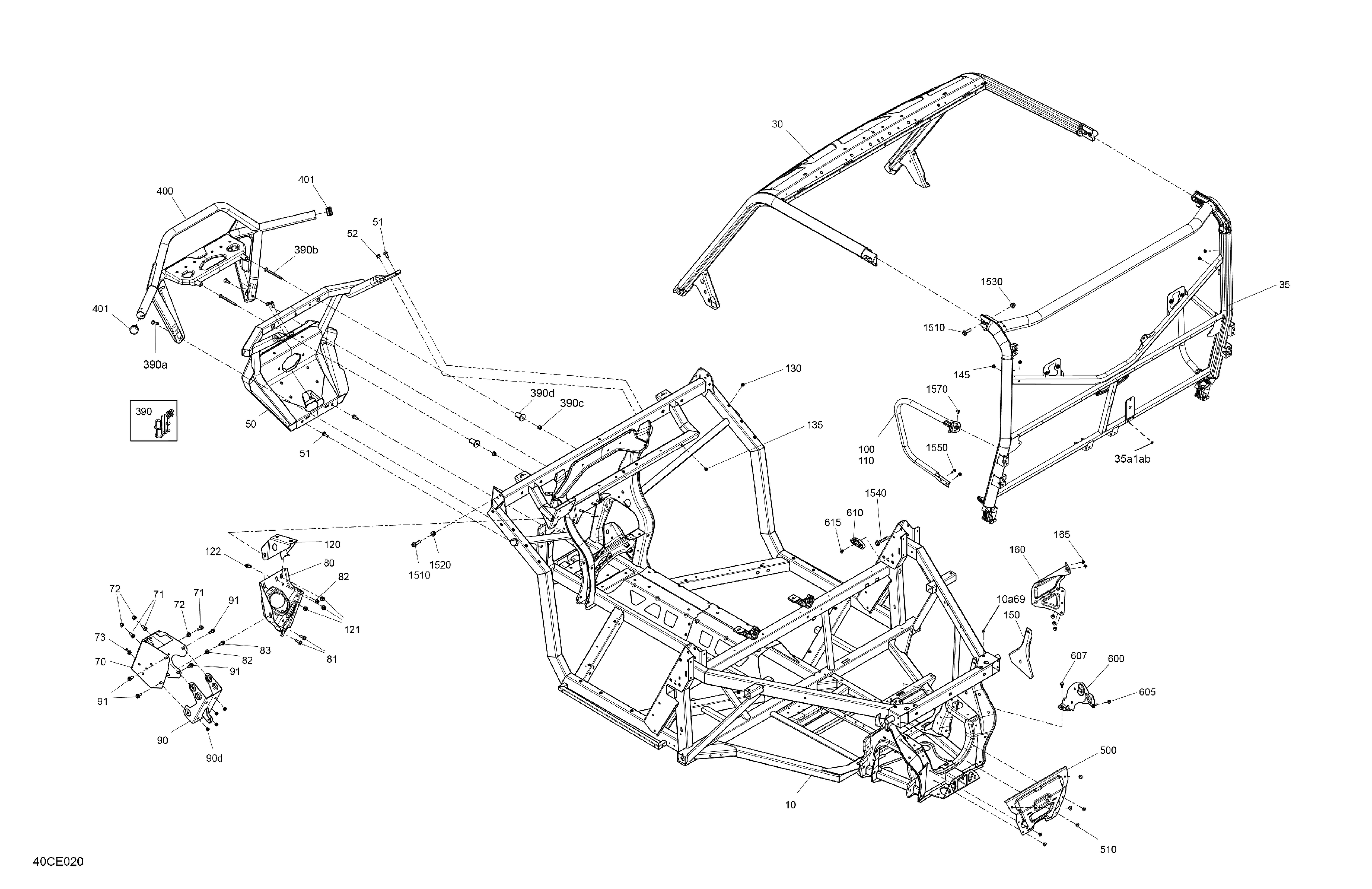 06 CHASSIS SYSTEME POUR TRAXTER HD10 XT NOIR 2025