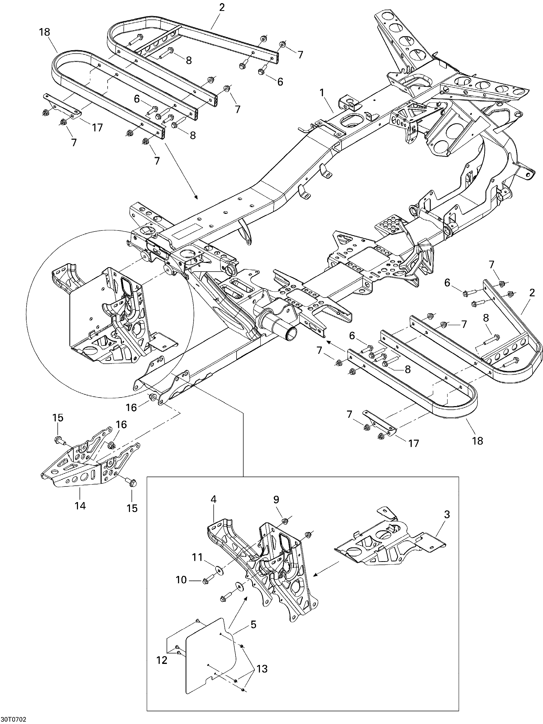 09 CHASSIS POUR OUTLANDER 400 ROUGE VIPERE 2007