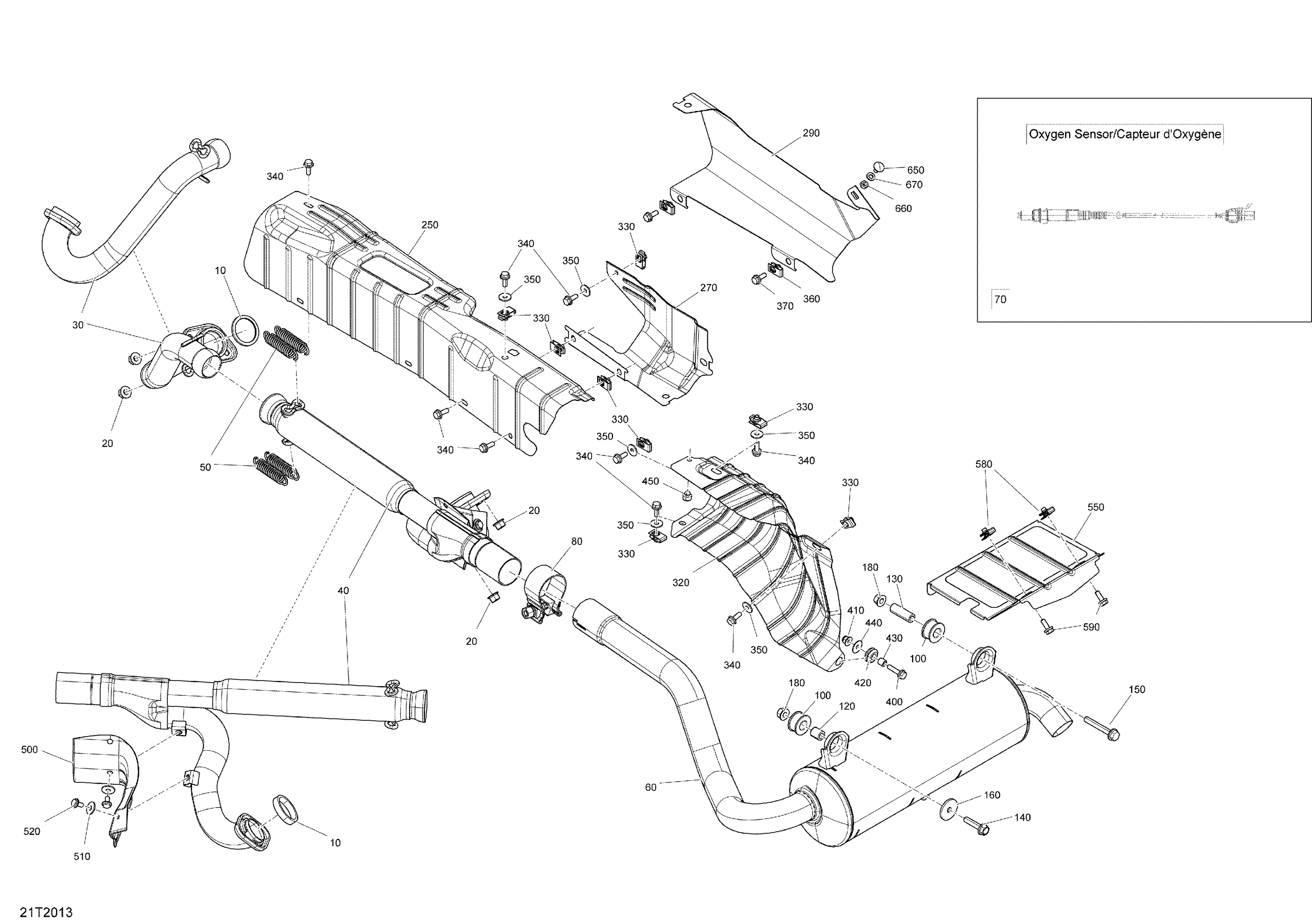 01 ECHAPPEMENT POUR OUTLANDER 570 EFI DPS ORANGE 2020