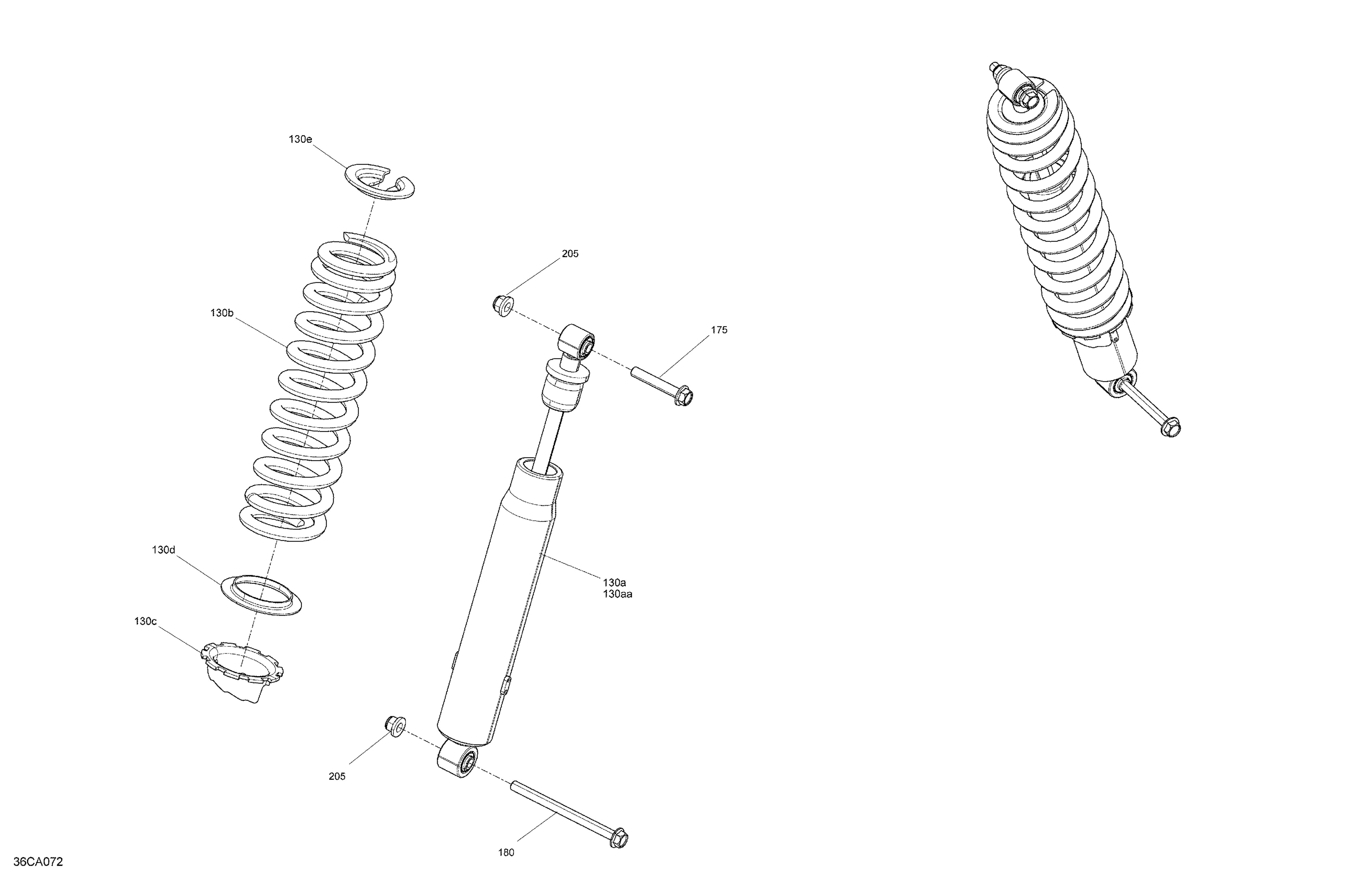 05 SUSPENSION AMORTISSEURS ARRIERES POUR DEFENDER HD10 DPS JAUNE 2021