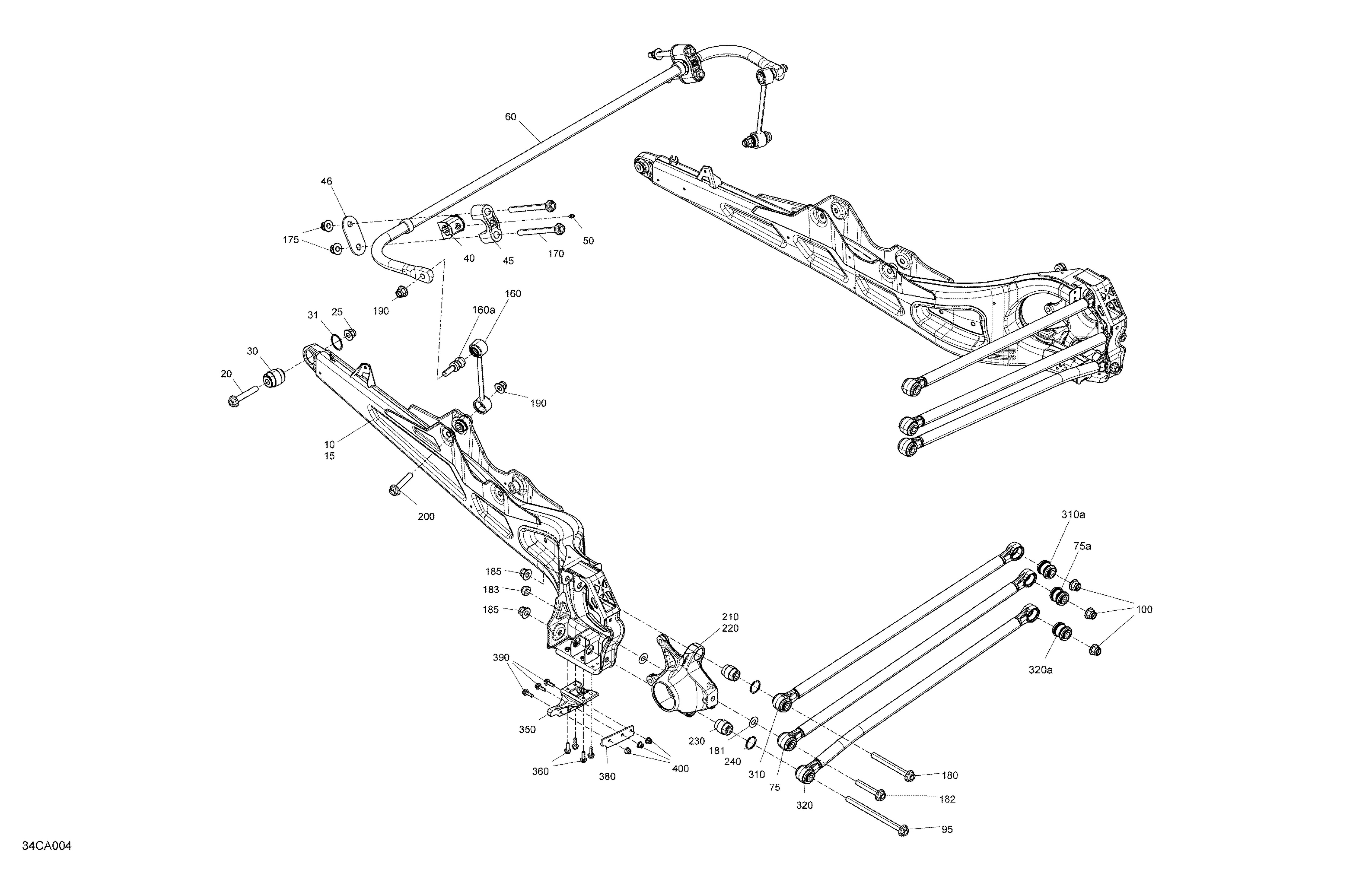 05 SUSPENSION ARRIERE RS POUR MAVERICK MAX TURBO RR XRS BLEU EBLOUISSANT SMART LOK 2021