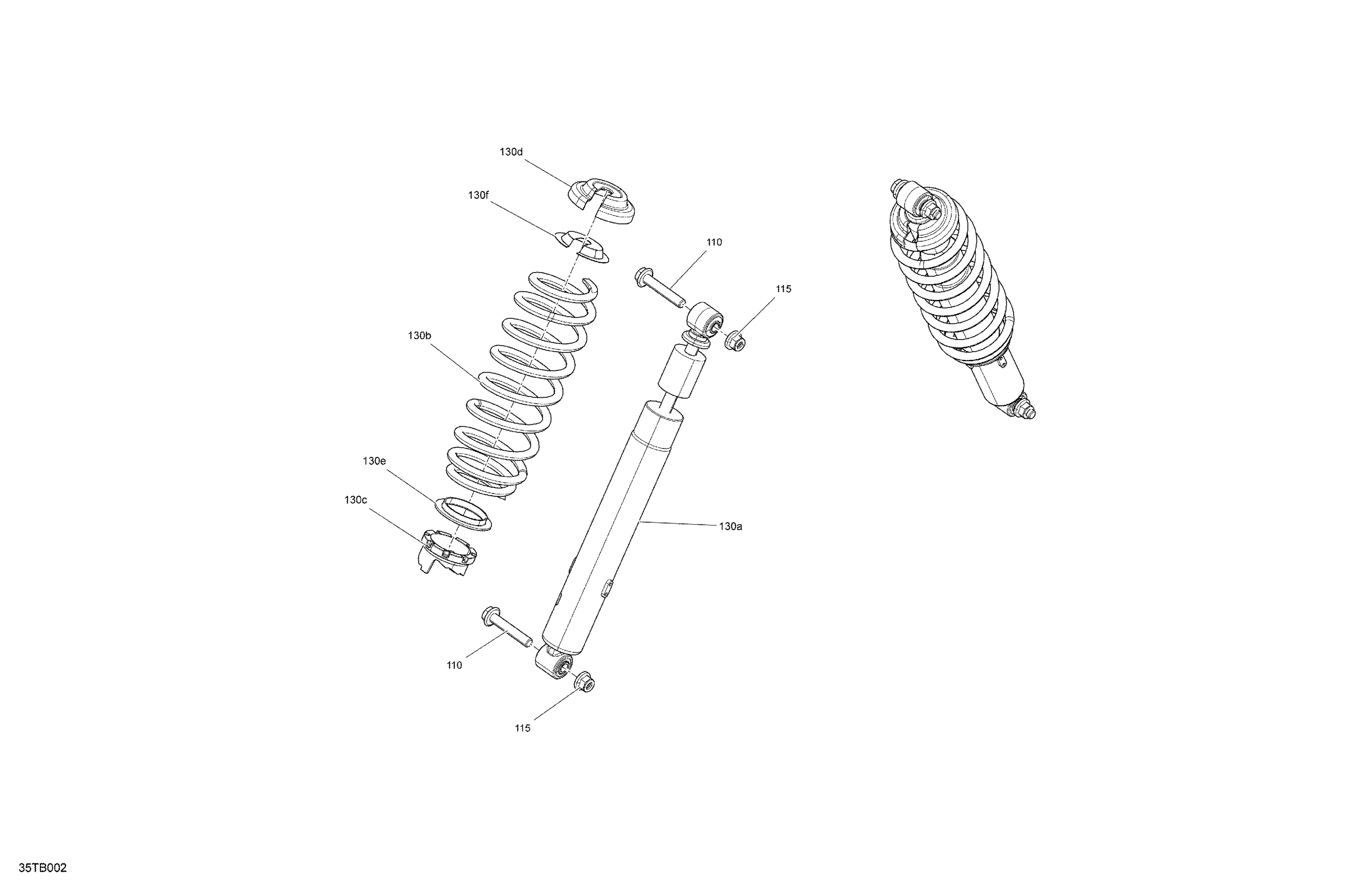 05 SUSPENSION AMORTISSEURS AVANT POUR OUTLANDER 1000 EFI 6X6 XT VERT ESCADRON 2022