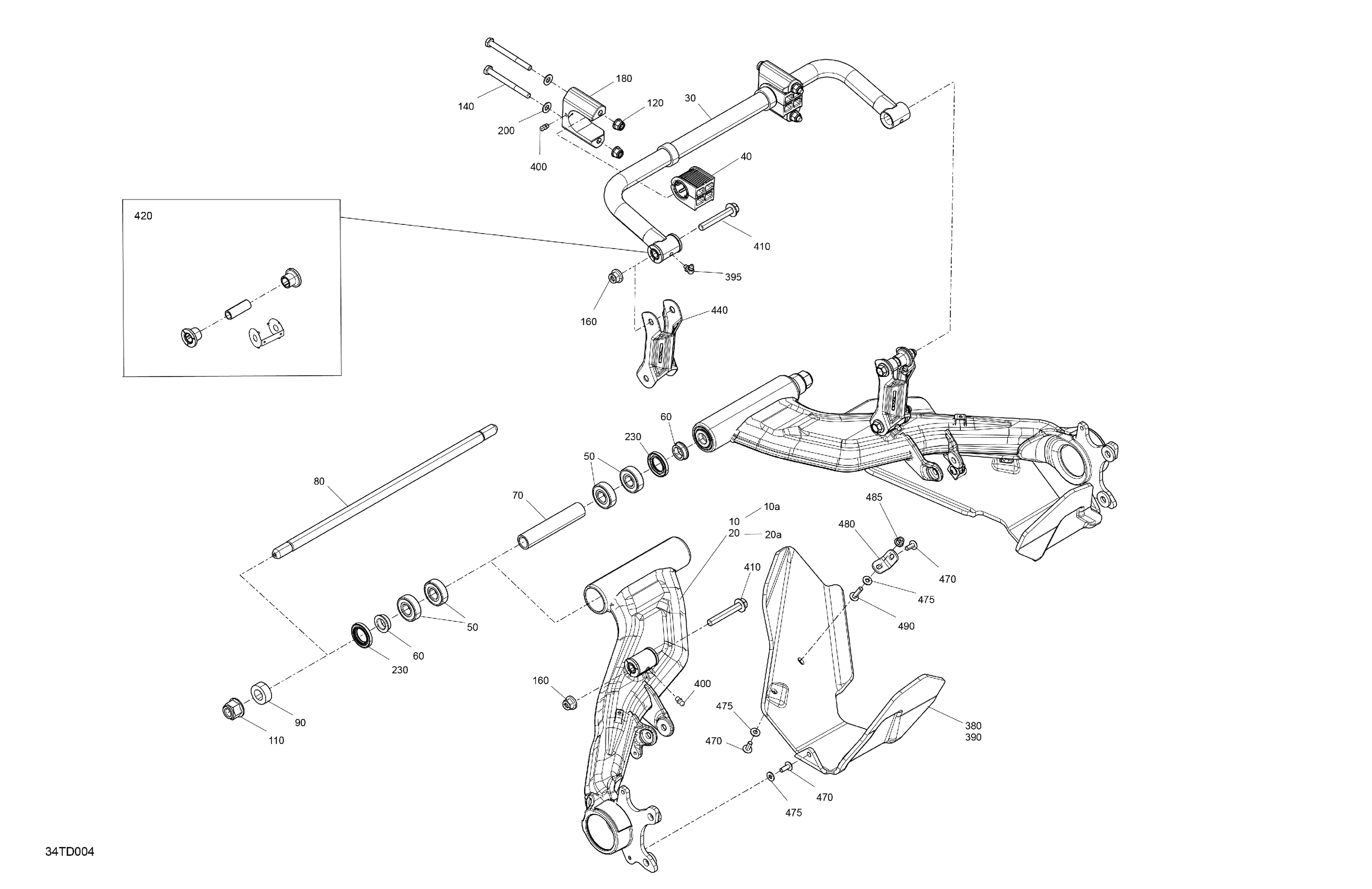 05 SUSPENSION COMPOSANTS ARRIERE POUR OUTLANDER 1000 EFI XXC CHALK 2024