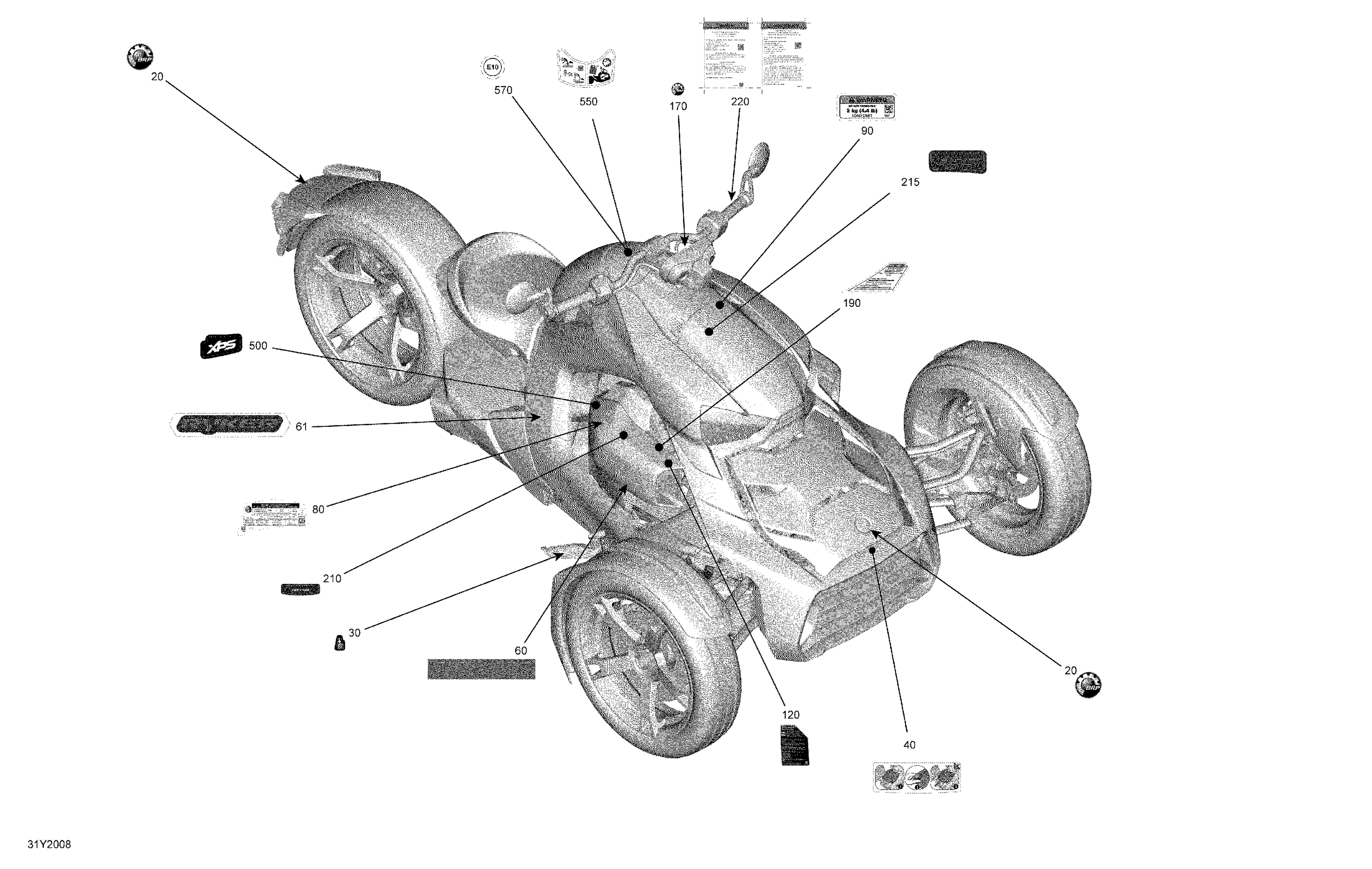09 KITS DECO POUR RYKER 600 ACE CVT 2020