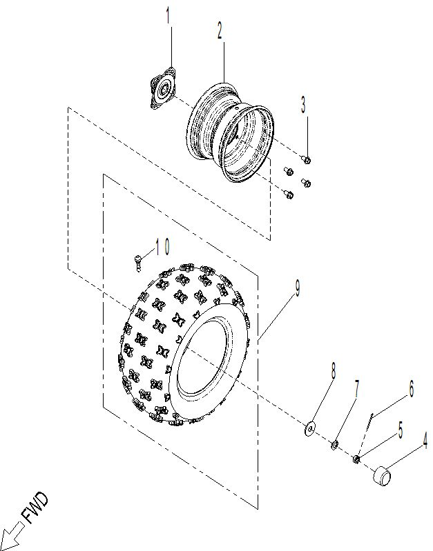04 ENTRAINEMENT ROUE ARRIERE 110 POUR RENEGADE 110 EFI CATALYST GRAY 2025