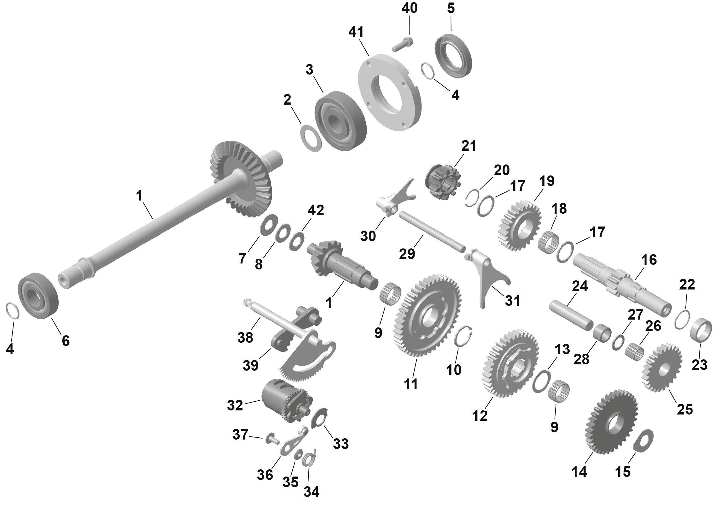 01 ROTAX BOITE DE VITESSES POUR OUTLANDER 6X6 XU 450 EFI VERT TUNDRA 2025