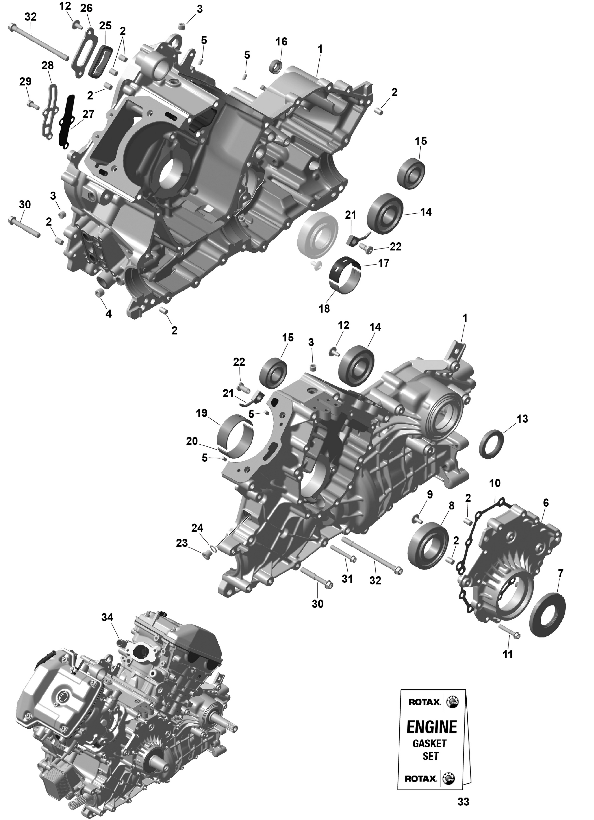01 ROTAX CARTER MOTEUR POUR OUTLANDER MAX DPS 1000R 2025