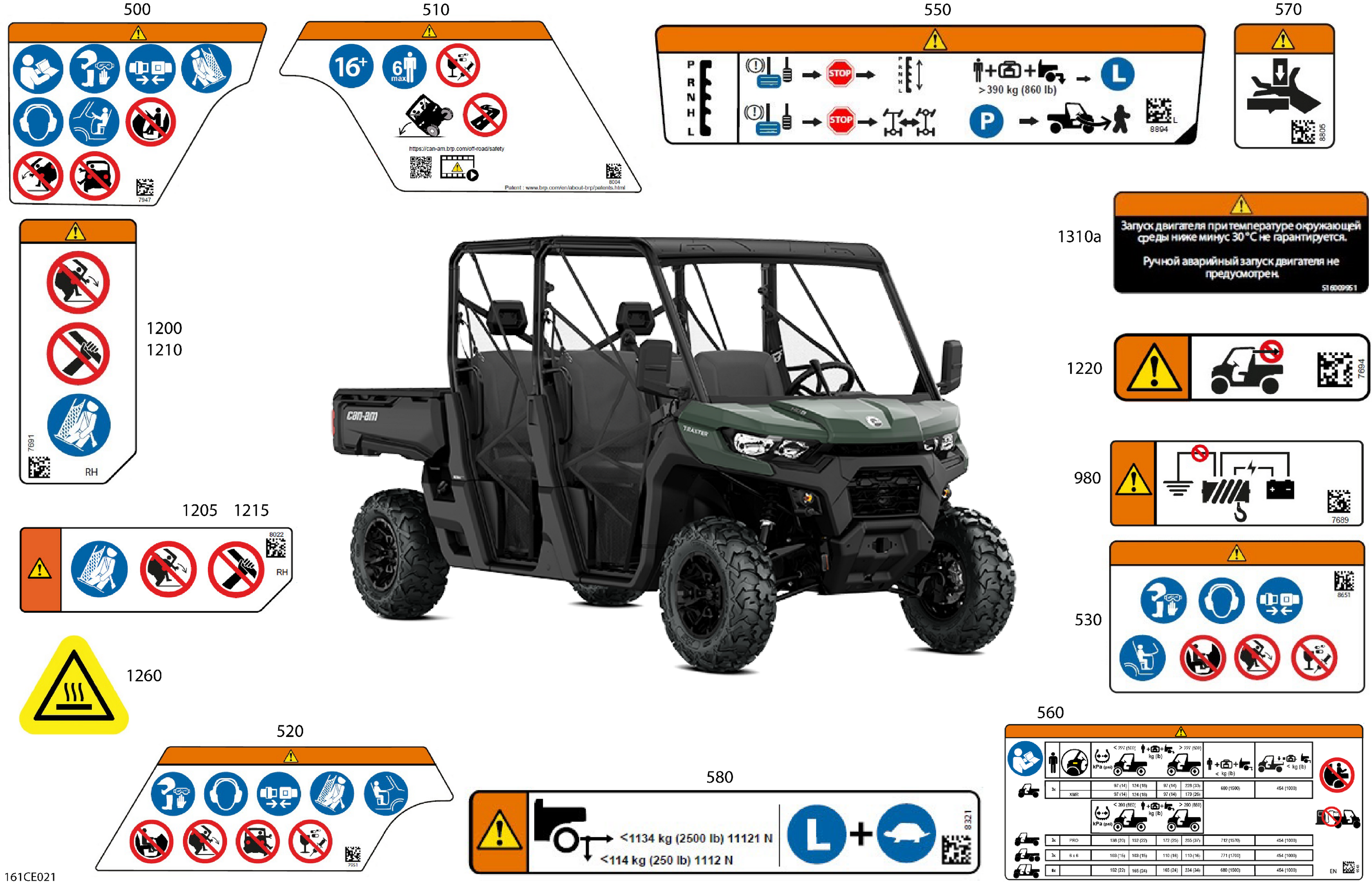 07 CARROSSERIE AUTOCOLLANTS DAVERTISSEMENT POUR TRAXTER MAX HD9 DPS VERT ESCADRON 2025