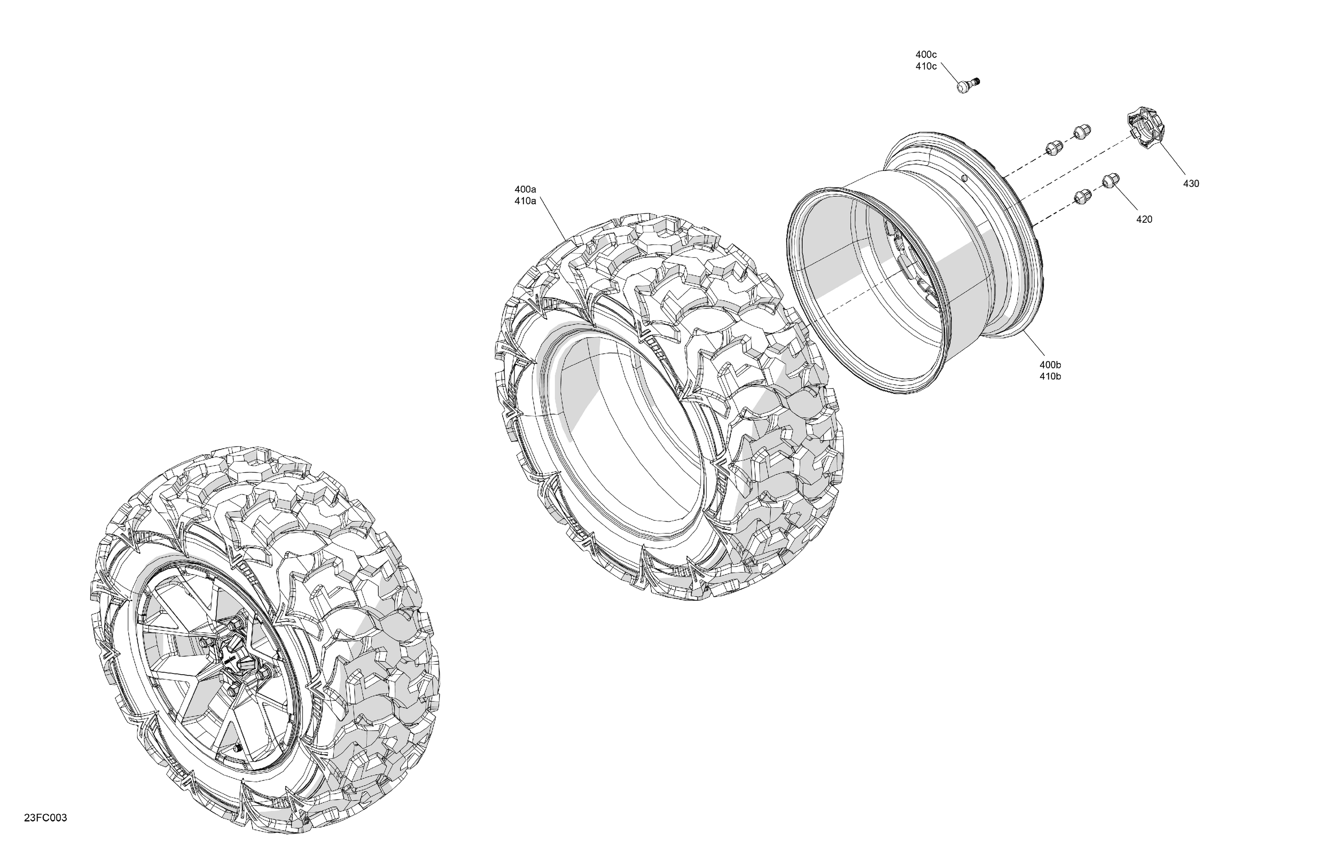 04 ENTRAINEMENT ROUES ARRIERE POUR OUTLANDER MAX XT 700 ARGENT PLATINUM 2023