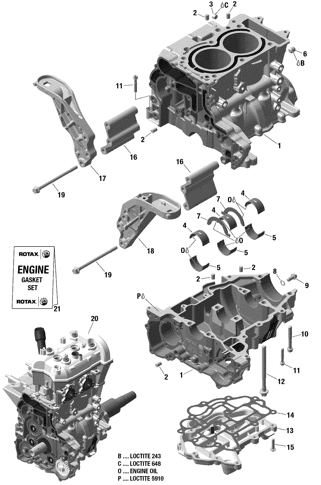 01 ROTAX MOTEUR CARTER 600 ACE POUR RYKER 600 ACE CVT 2019