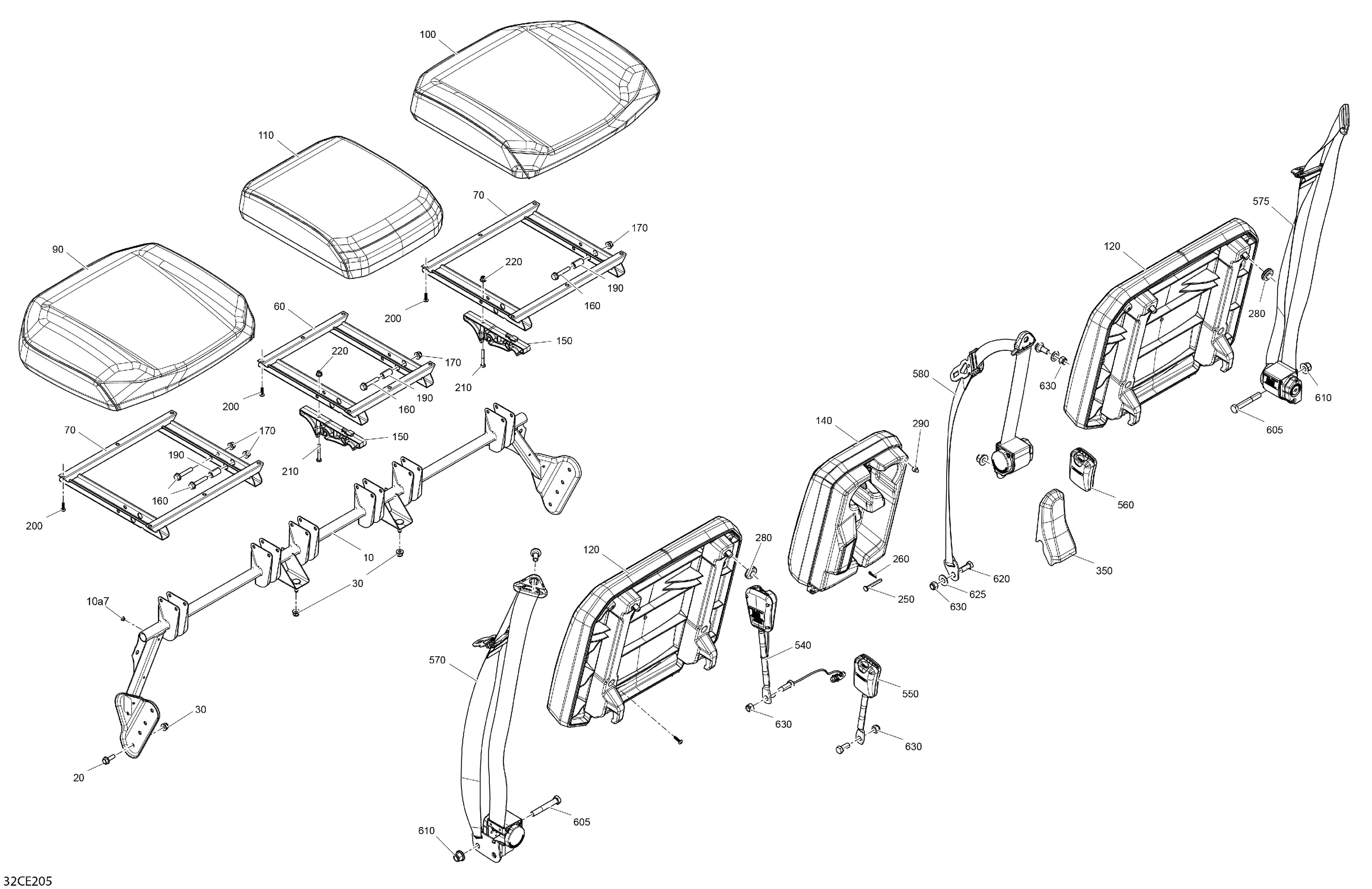 07 CARROSSERIE SIEGE PARTIE AVANT POUR TRAXTER MAX HD9 DPS VERT ESCADRON 2025