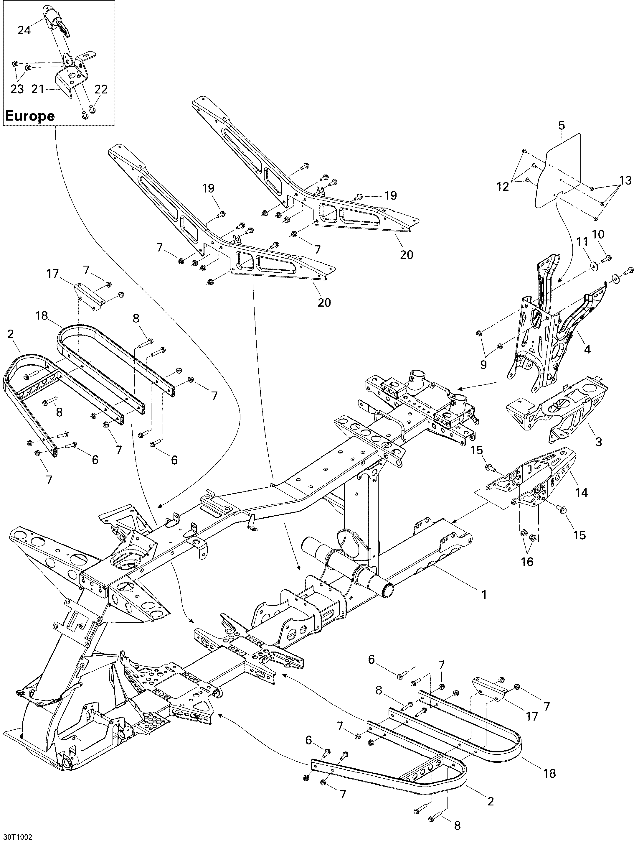 09 CHASSIS POUR OUTLANDER MAX STD 400 EFI ROUGE VIPERE 2010