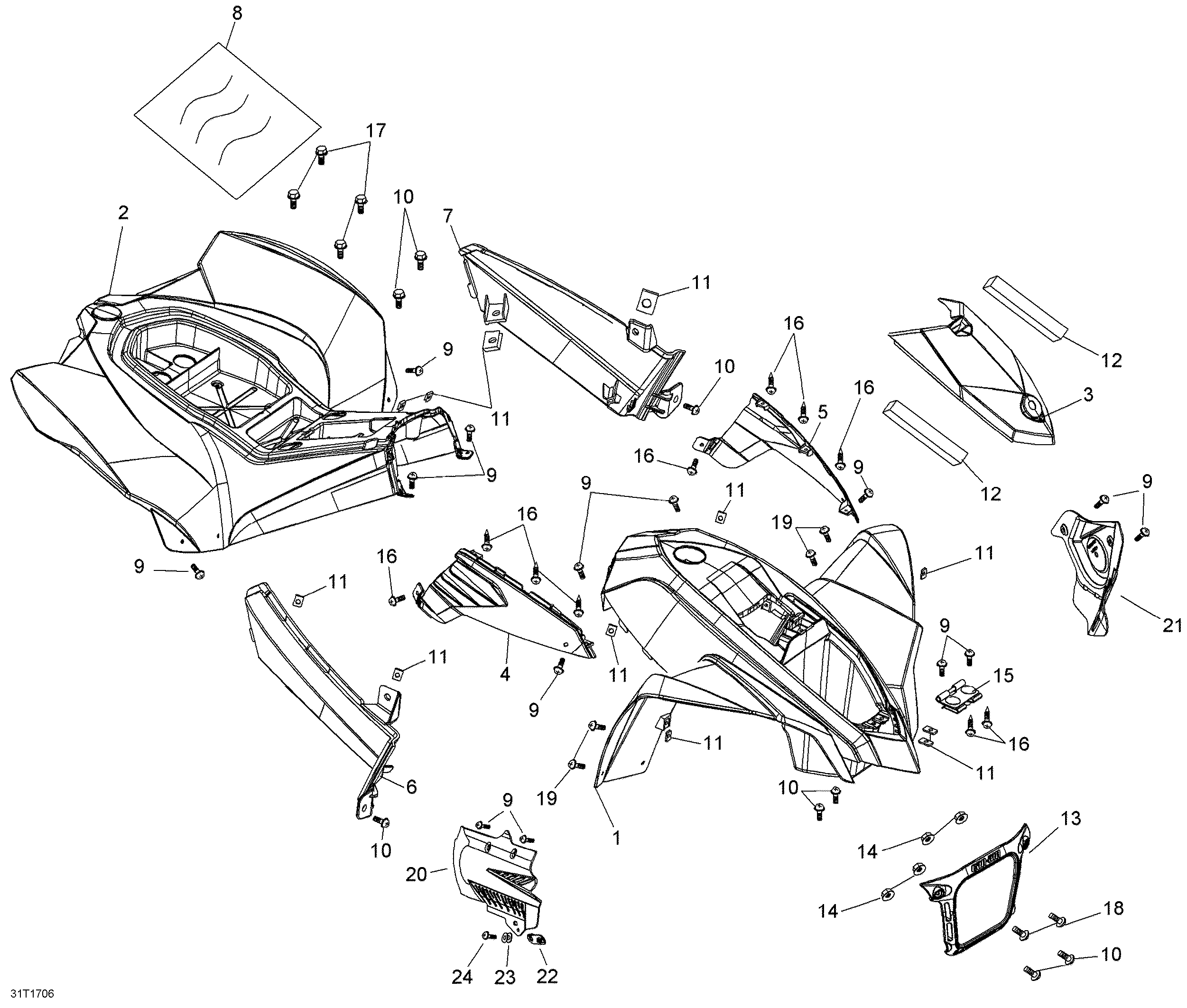 09 CARROSSERIE ET ACCESSOIRES POUR DS 2X4 90 CVT X NOIR 2019
