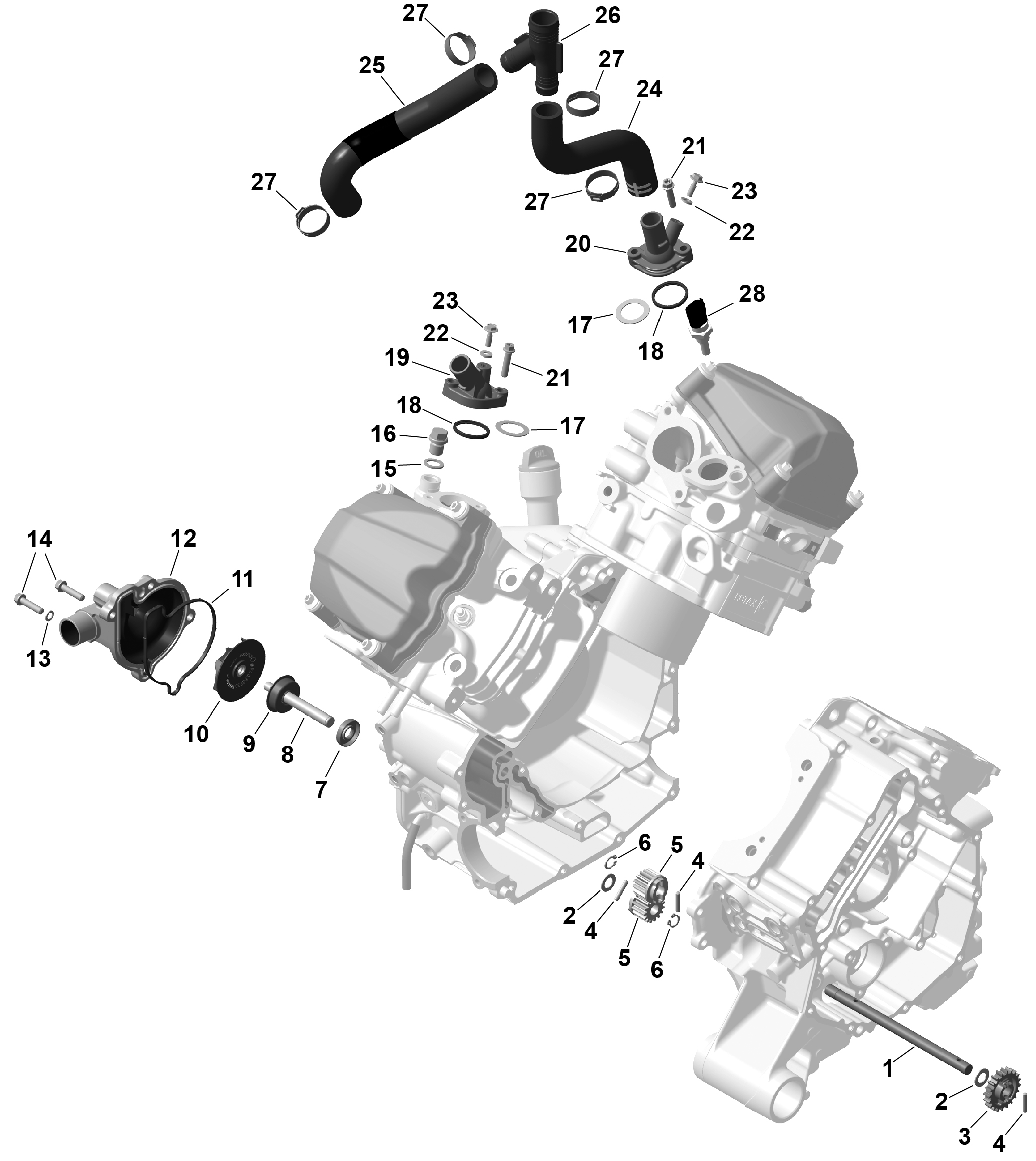 01 ROTAX REFROIDISSEMENT MOTEUR POUR TRAXTER 6X6 HD10 DPS VERT ESCADRON 2025
