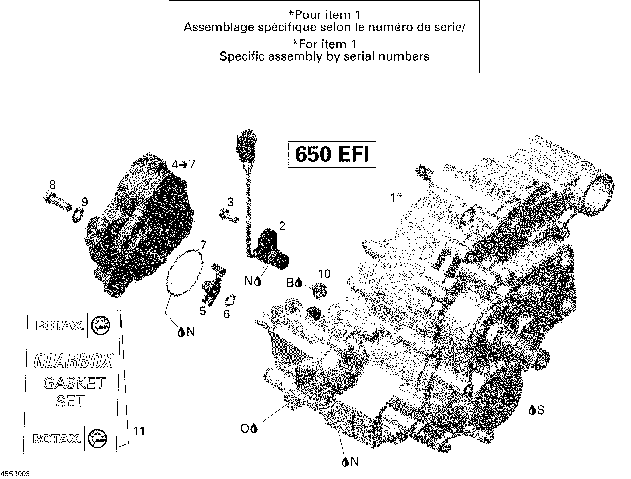 01 BOITE DE VITESSES ASS ET ACTUATEUR 4X4 POUR OUTLANDER MAX STD 650 EFI ROUGE VIPERE 2010