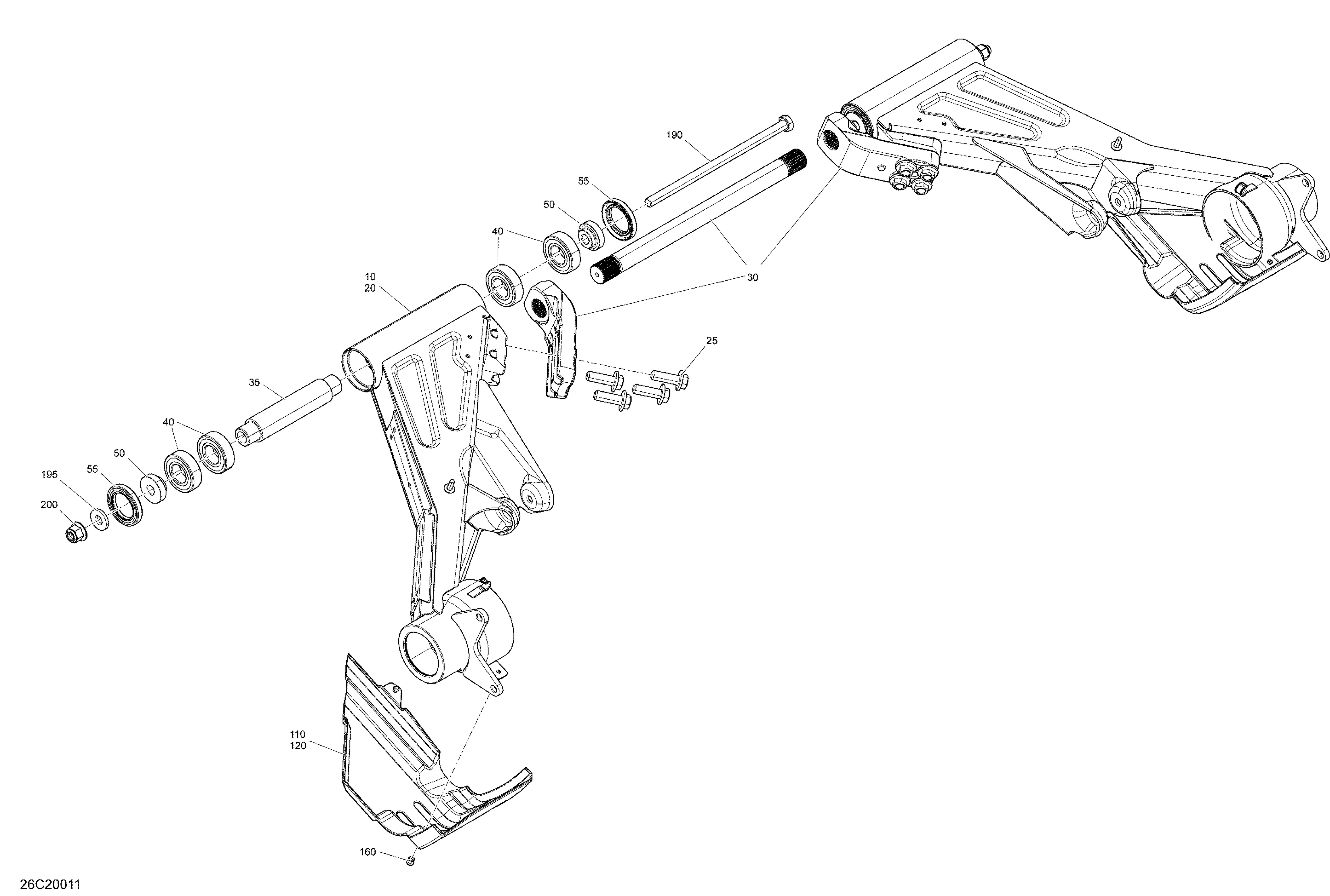 08 SUSPENSION ARRIERE POUR COMMANDER MAX 1000R LTD GRIS ASPHALTE 2020