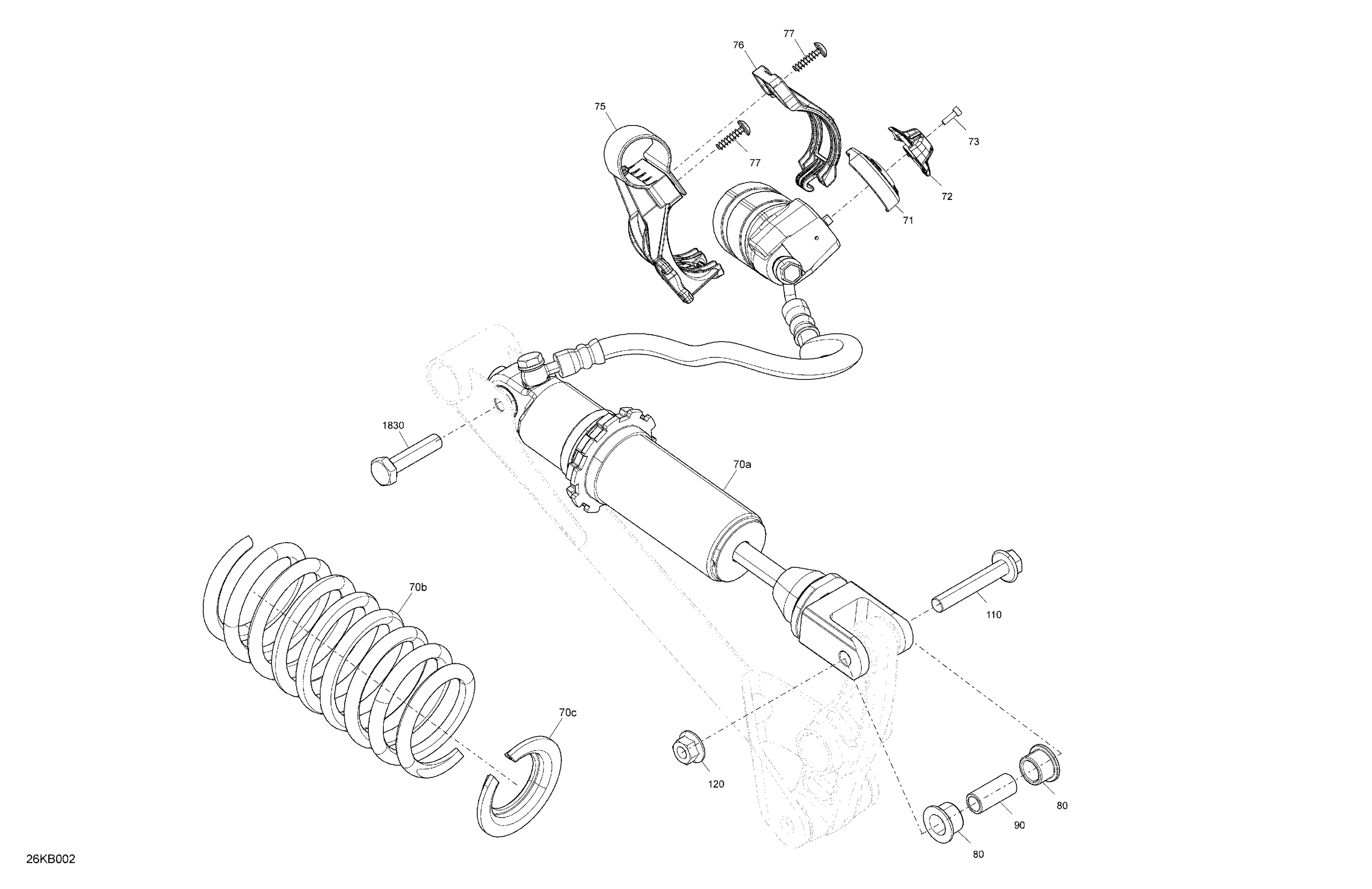 05 SUSPENSION AMORTISSEUR ARRIERE POUR RYKER S 900 ACE CVT 2022