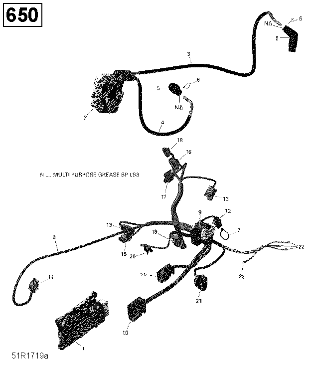 10 CABLAGE MOTEUR ET MODULE ELECTRONIQUE 650 EFI OUTLANDER POUR OUTLANDER 650 PRO ROUGE VIPERE 2018