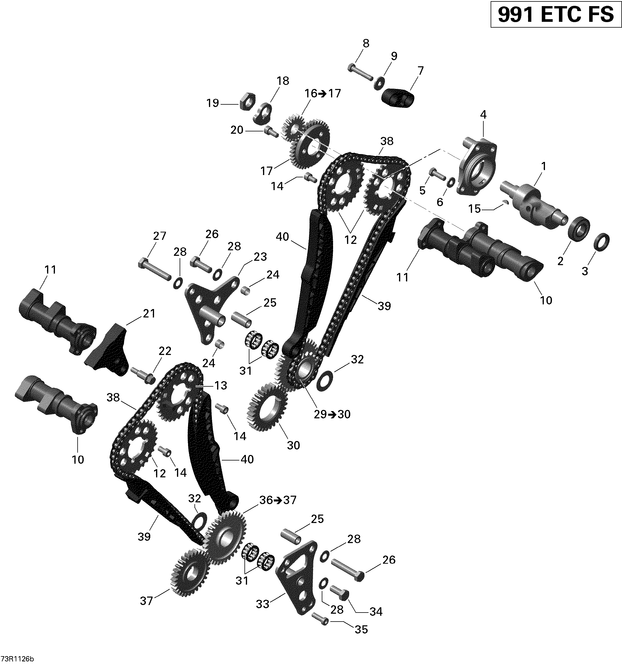 01 ENTRAINEMENT DE SOUPAPES POUR SPYDER RT SM5 MAGNESIUM METALLIC 2011