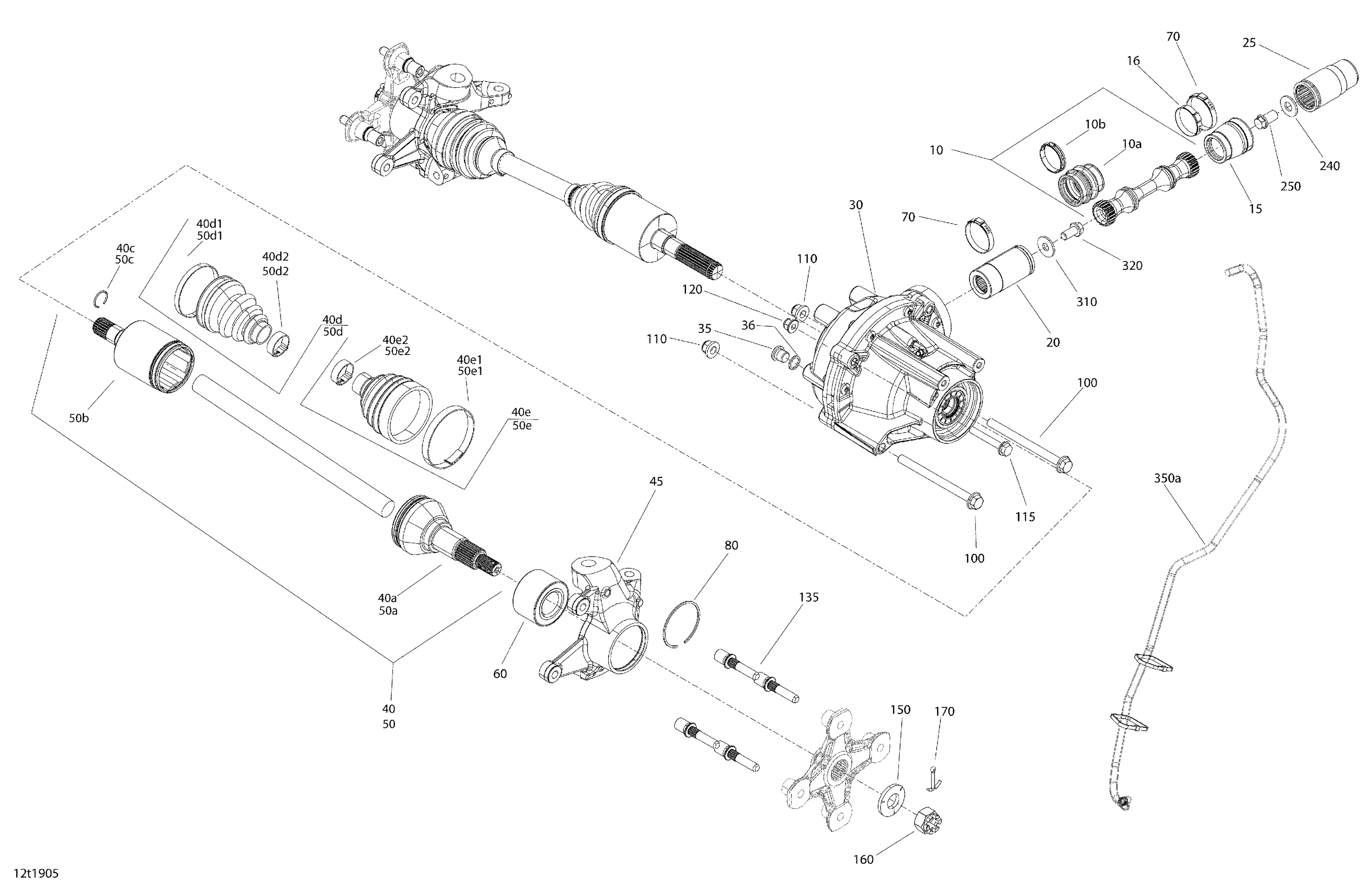 07 ENTRAINEMENT AVANT 6X6 PIECES COMMUNES POUR OUTLANDER 6X6 1000 EFI PRO NORDIC MAGNESIUM PUR 2019