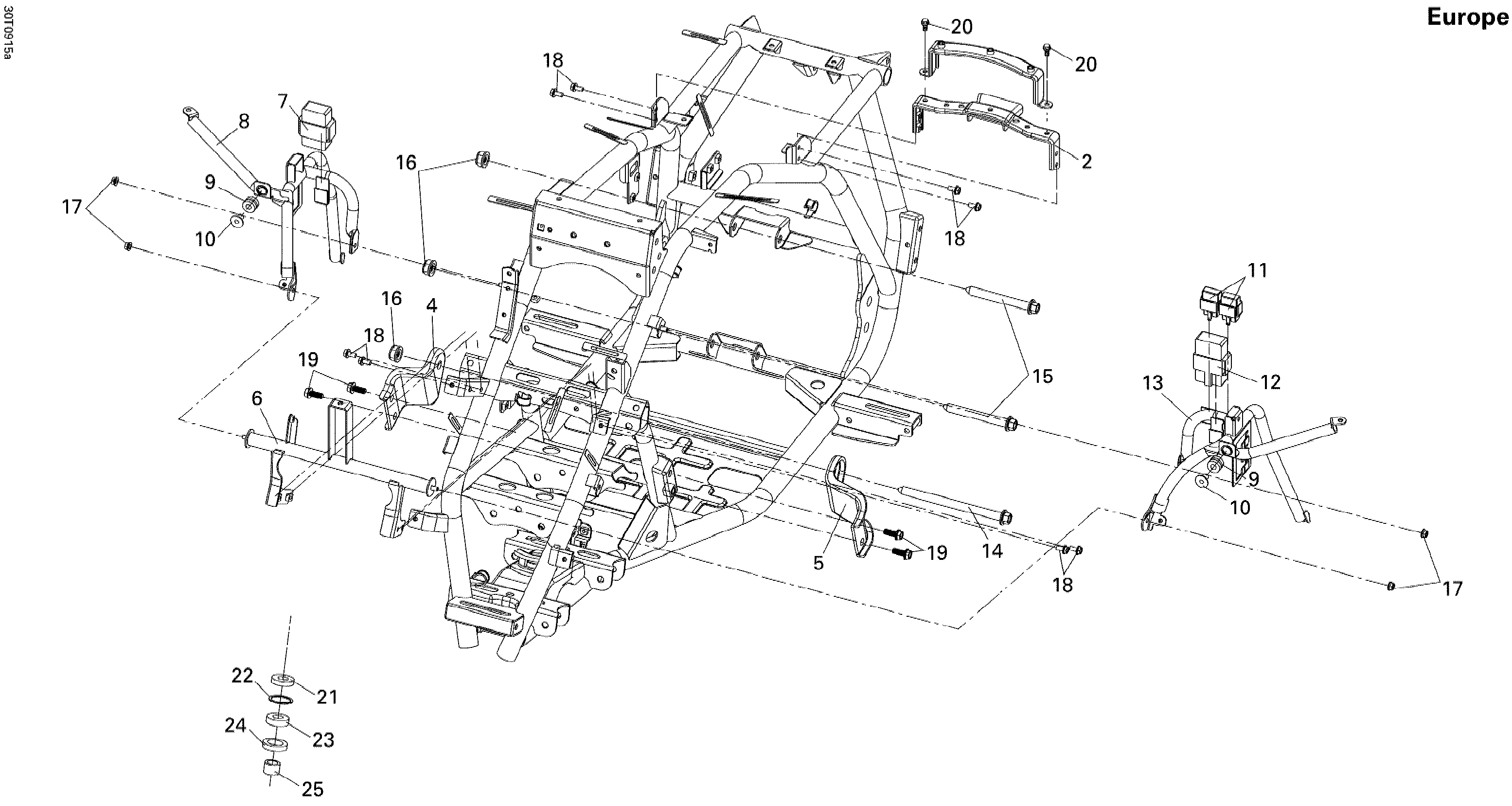09 CHASSIS EUROPE POUR DS 250 2X4 JAUNE 2011