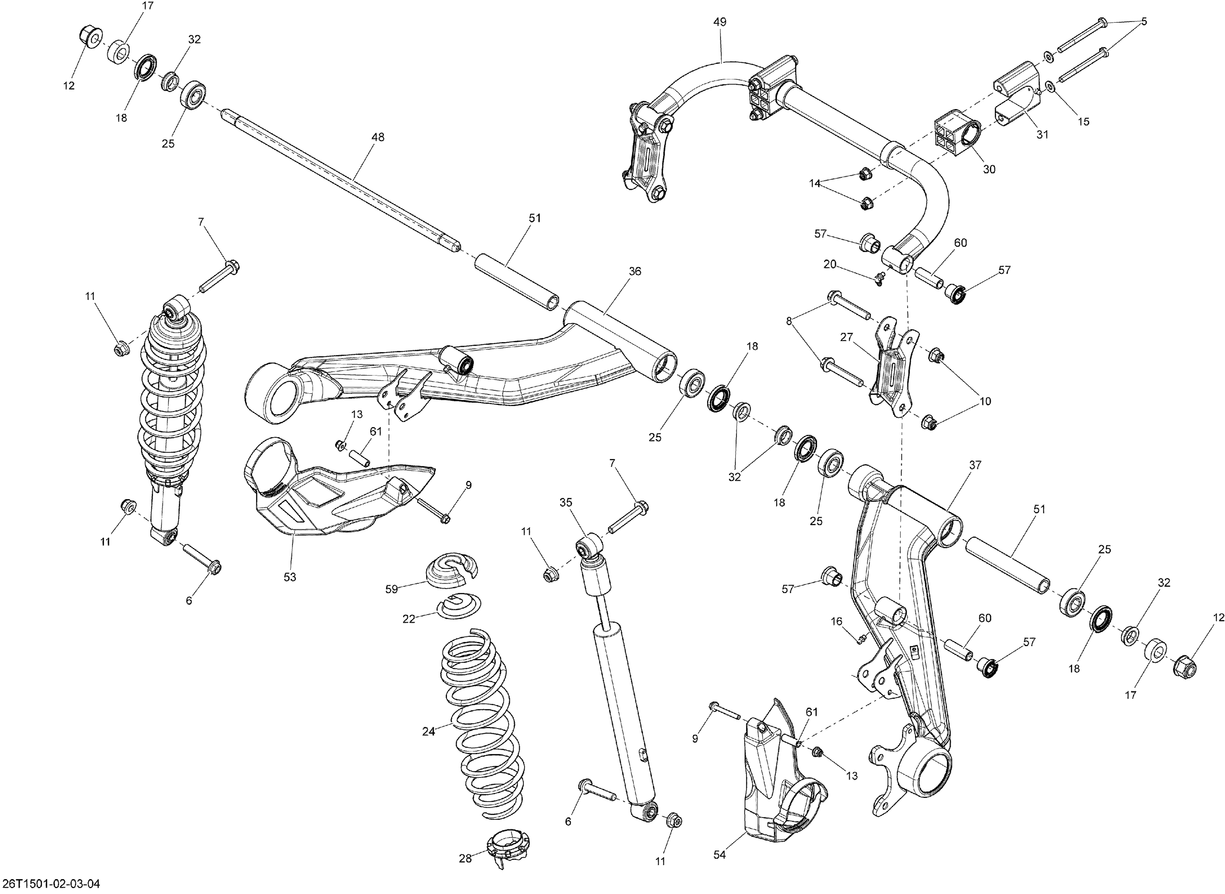 08 SUSPENSION ARRIERE 26T1501 POUR OUTLANDER L DPS GRIS 2015