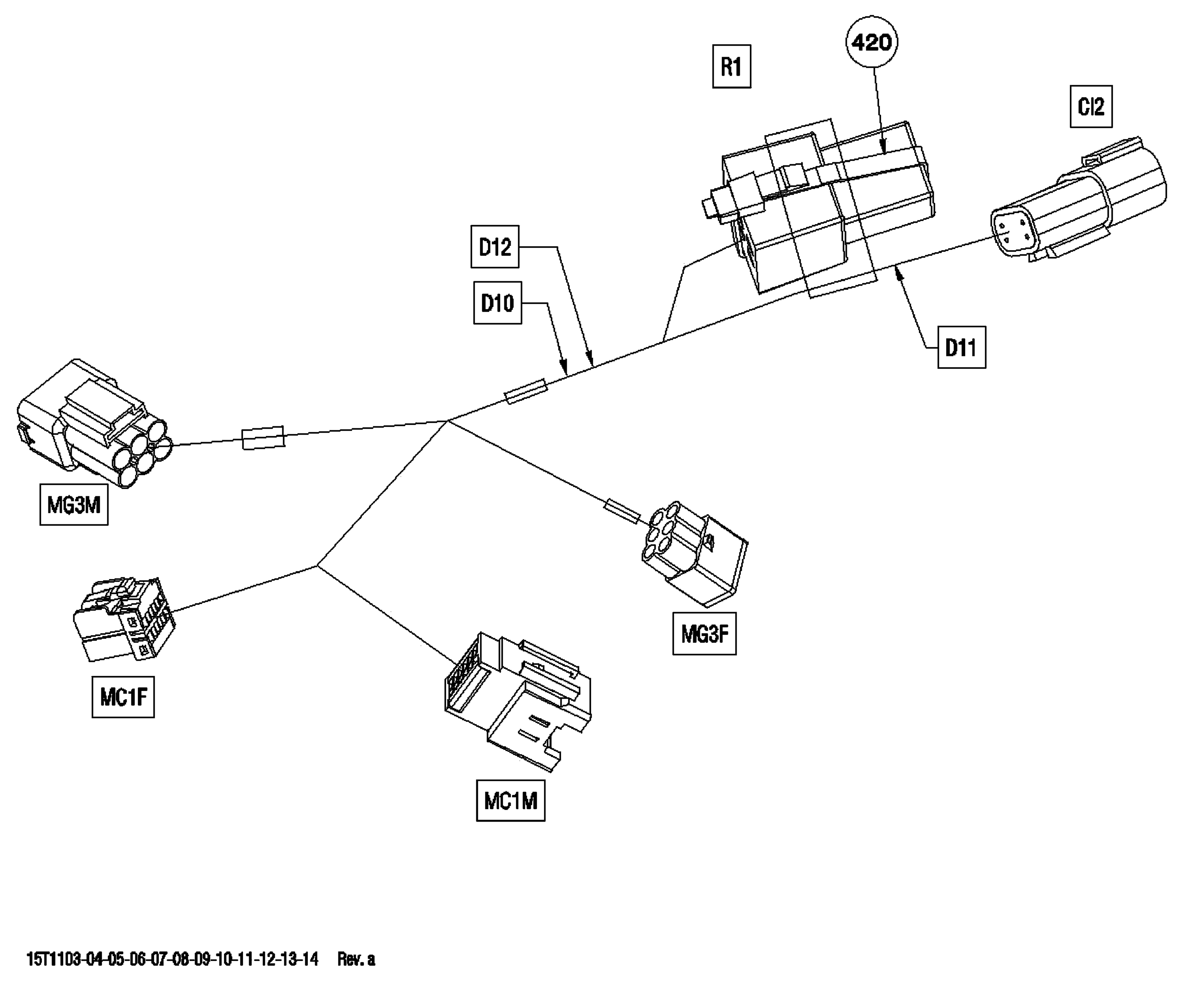 10 CABLAGE ELECTRIQUE SECTION AVANT EUROPE POUR OUTLANDER MAX LTD BLEU 2011