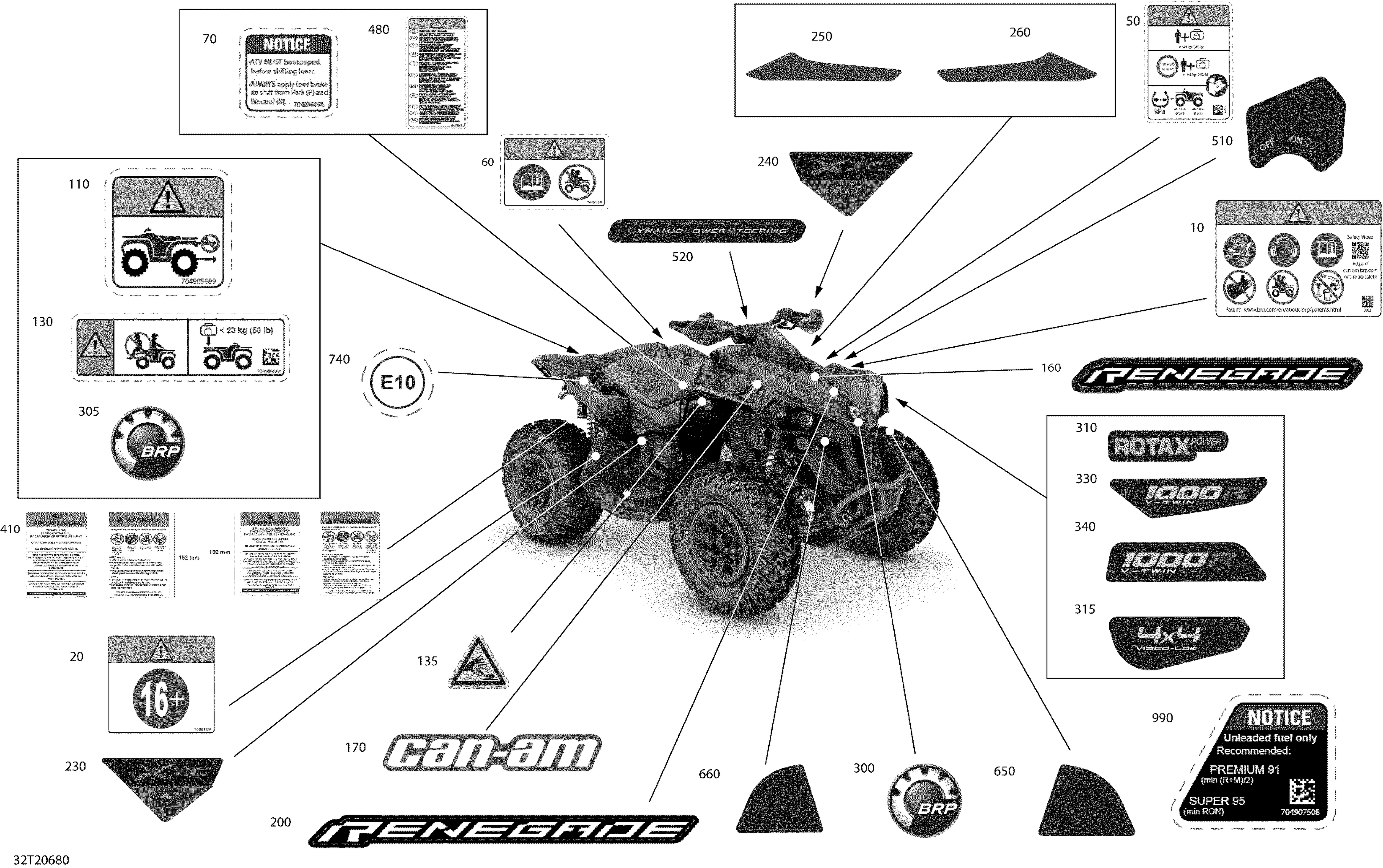 09 KITS DECO XXC POUR RENEGADE 1000R EFI XXC NOIR CARBONE 2020