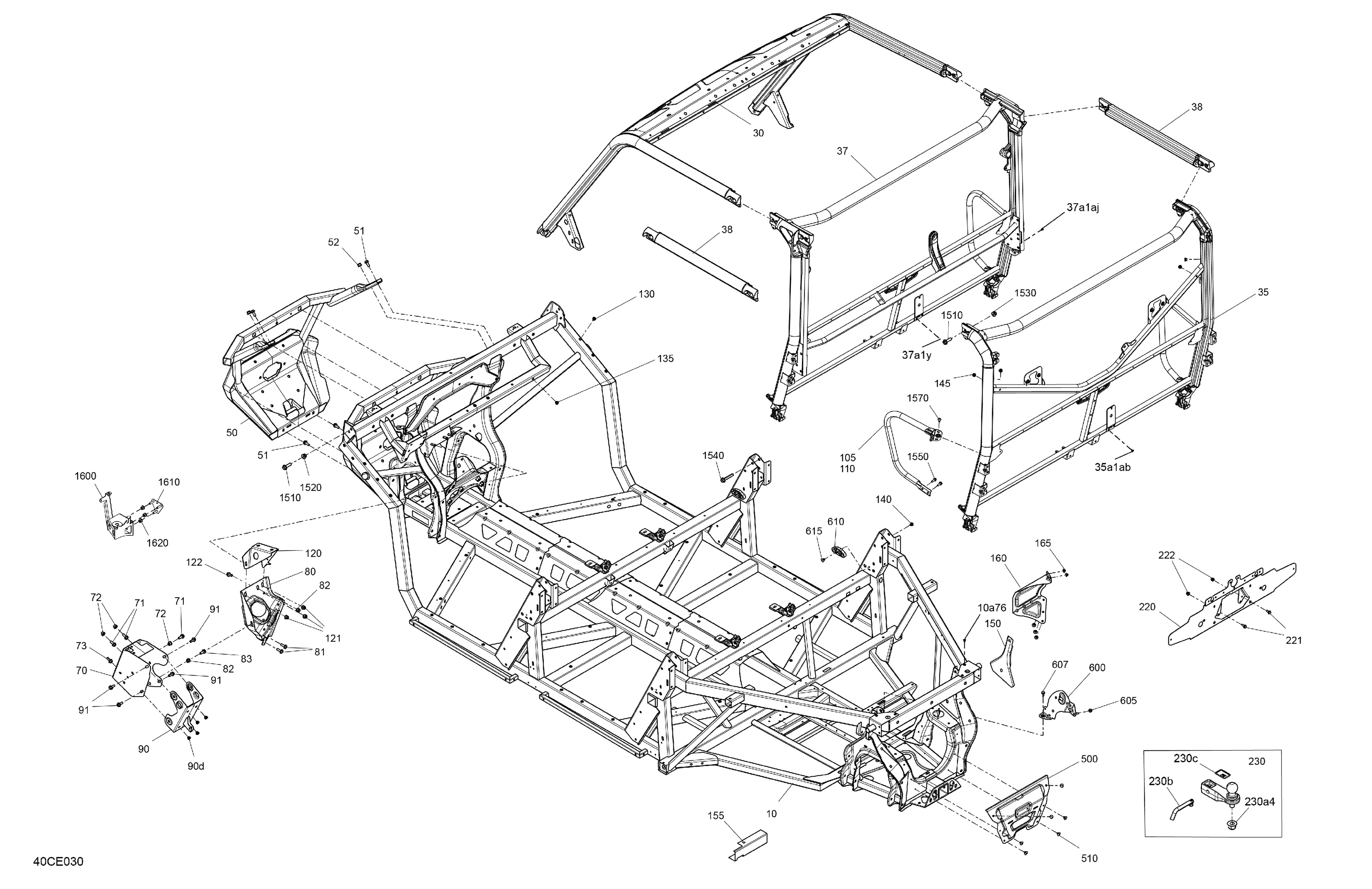 06 CHASSIS SYSTEME POUR TRAXTER MAX HD10 XU BLEU MARINE 2025
