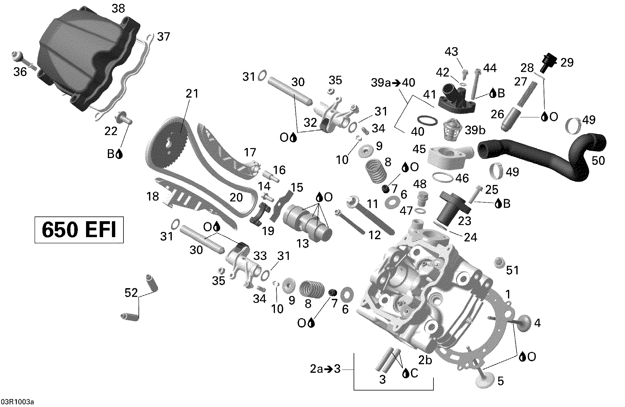 01 CULASSE AVANT POUR OUTLANDER MAX STD 650 EFI ROUGE VIPERE 2010