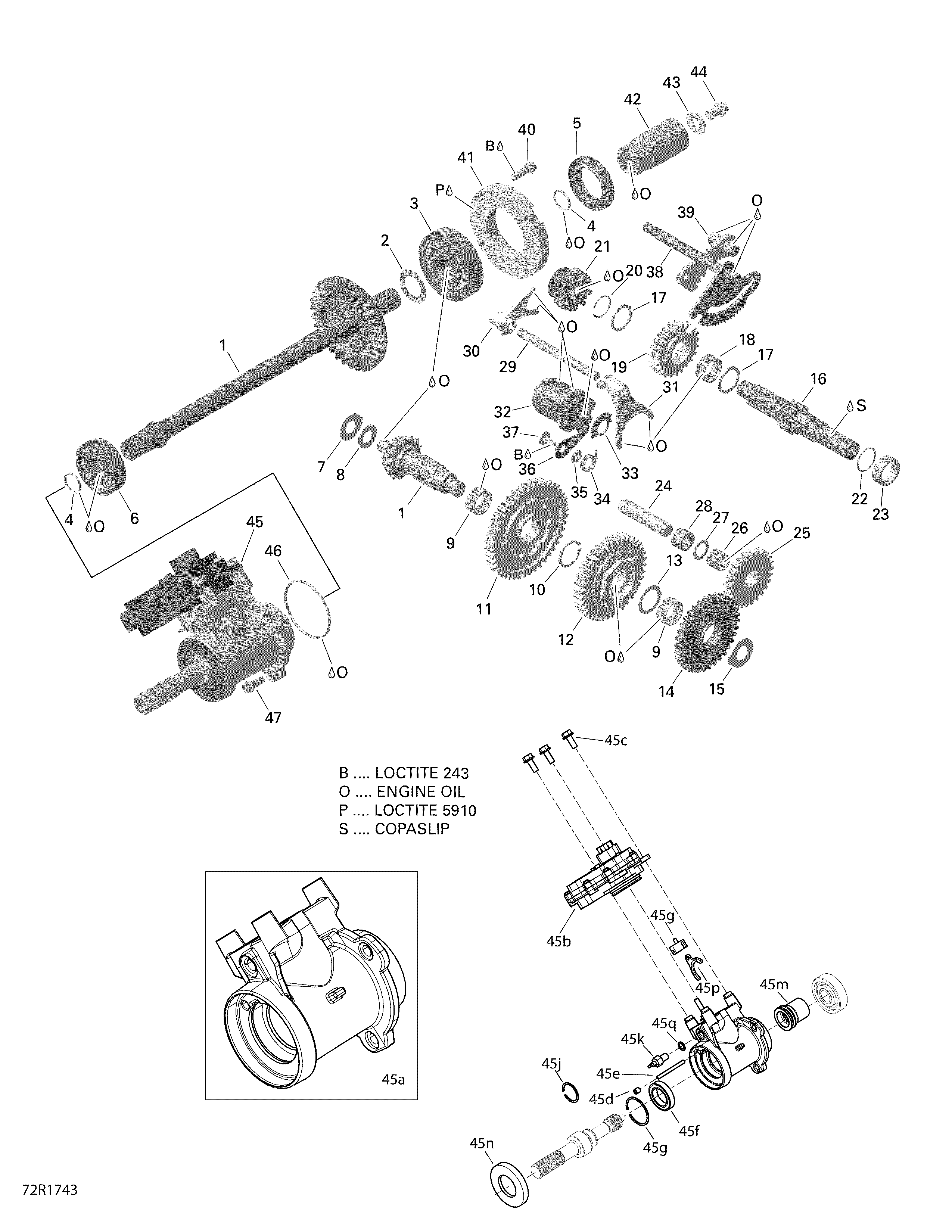 01 ROTAX BOITE DE VITESSES ET COMPOSANTES POUR DEFENDER BASE JAUNE 2000 HD5 NXT 2018