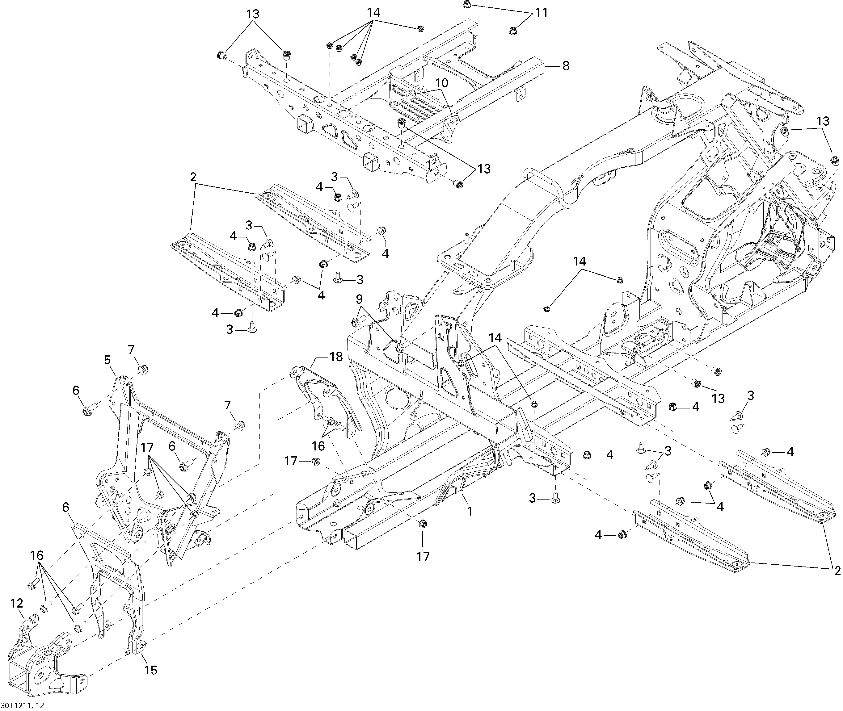09 CHASSIS POUR OUTLANDER XT JAUNE 2012
