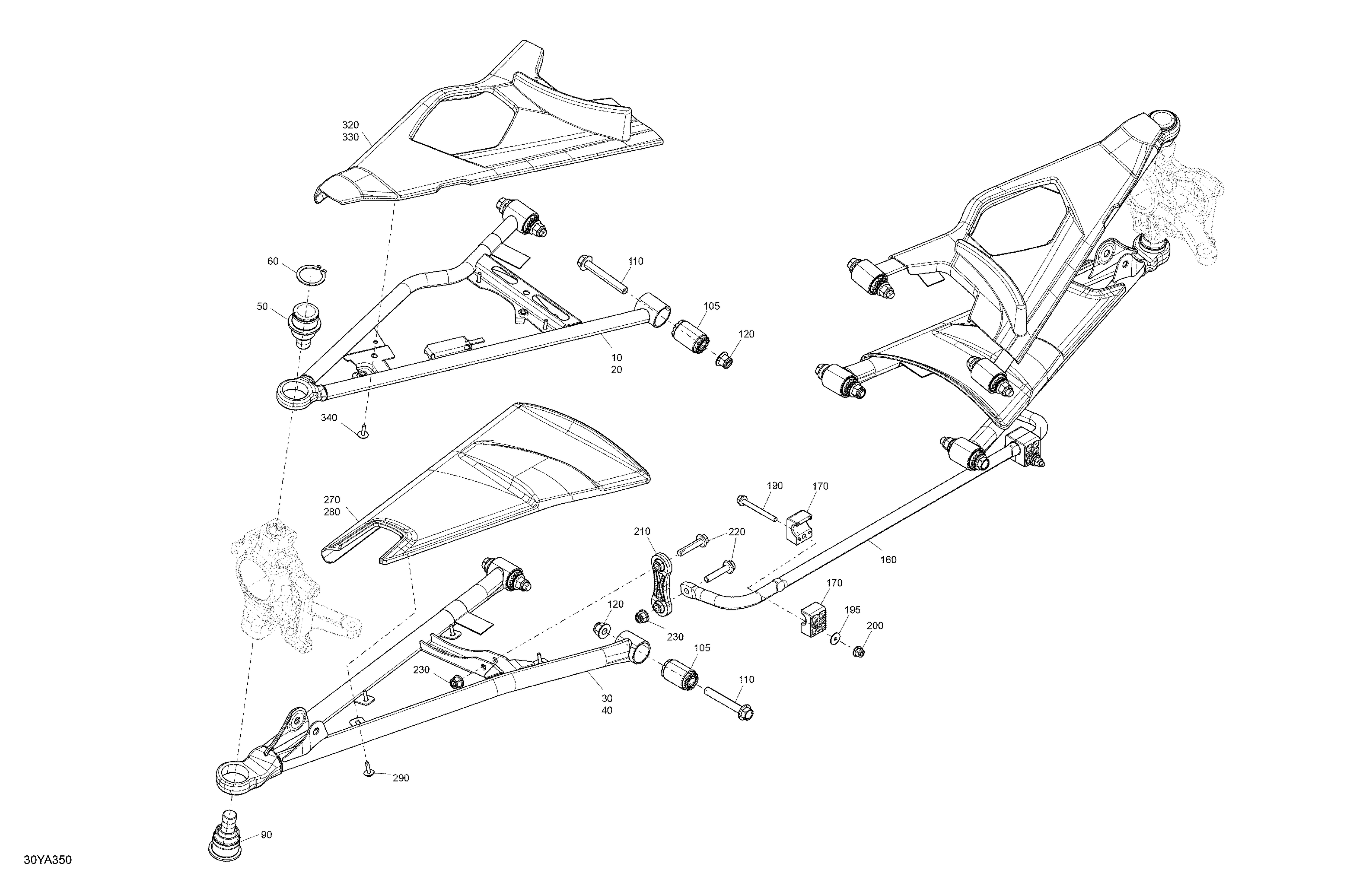 05 SUSPENSION AVANT POUR SPYDER RT LIMITED CHROME EDITION SE6 DEEP MARSALA 2021