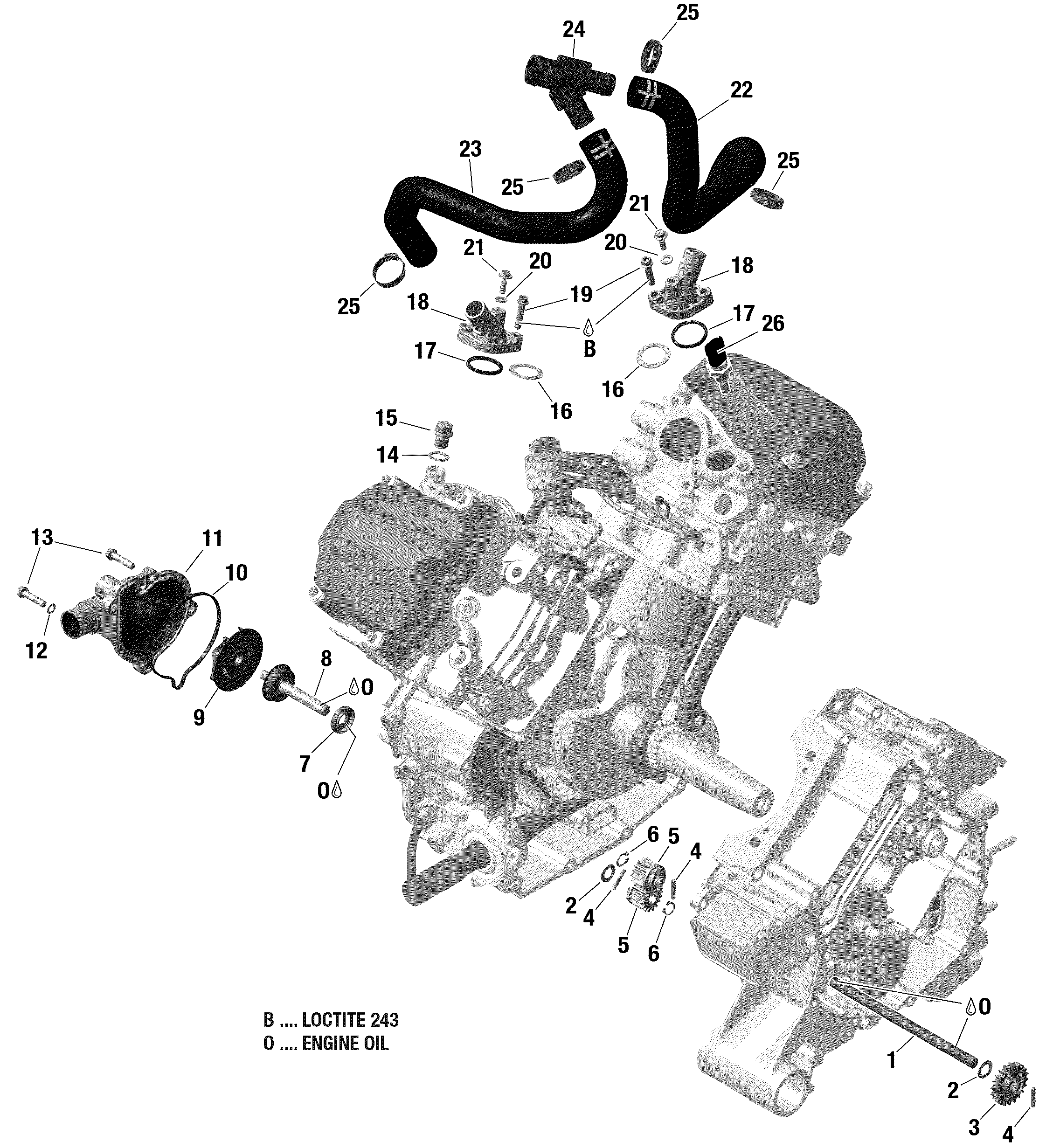 01 REFROIDISSEMENT MOTEUR 1010R POUR MAVERICK SPORT 1000R DPS ROUGE 2019