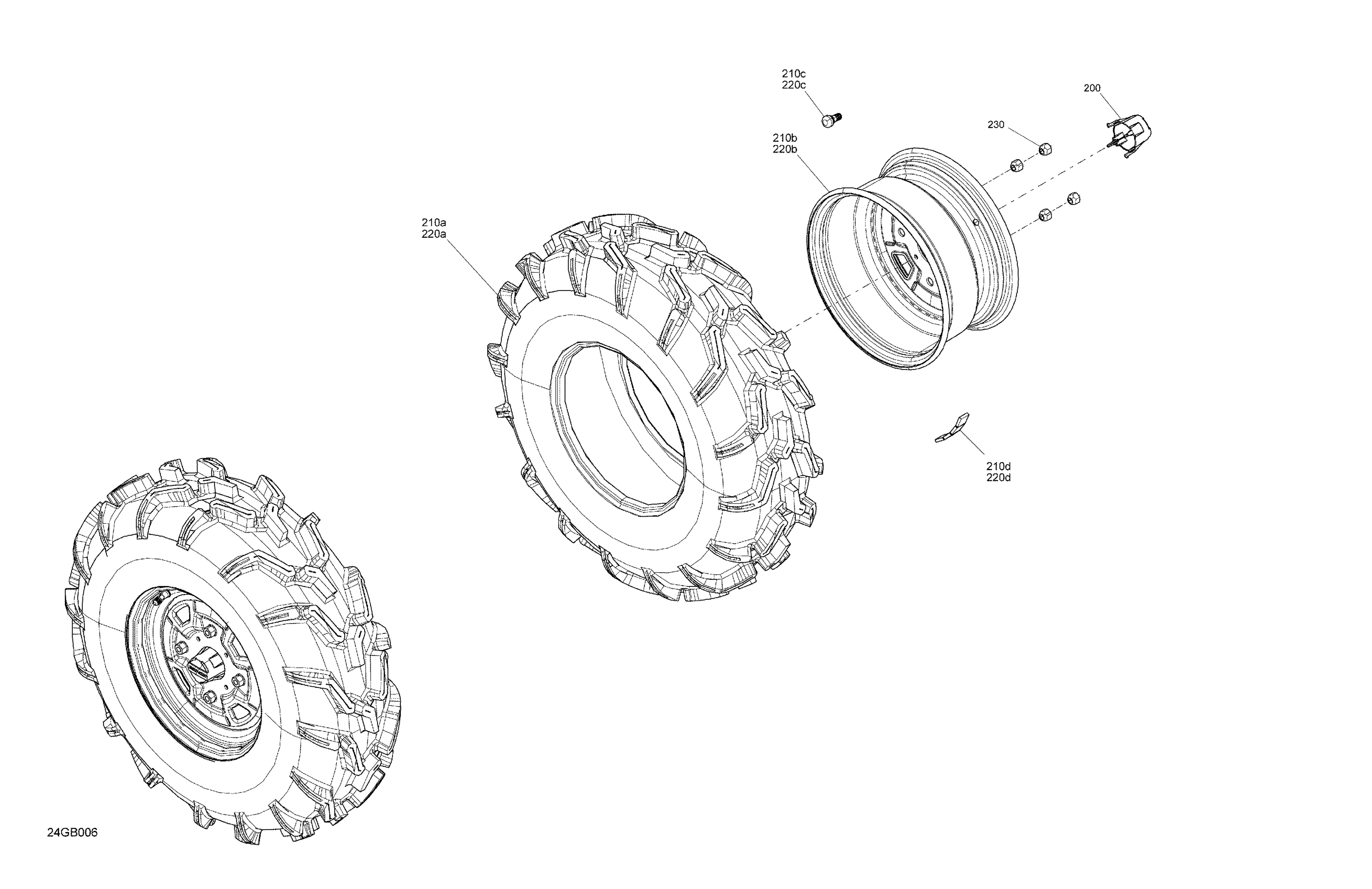 04 ENTRAINEMENT ROUES AVANTS POUR OUTLANDER 450 EFI XU VERT TUNDRA 2022