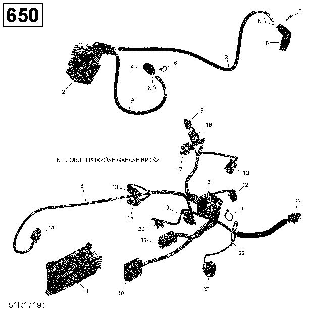 10 FAISCEAU MOTEUR ET MODULE ELECTRONIQUE 650 EFI PACKAGE POUR OUTLANDER 650 PRO ROUGE VIPERE 2018