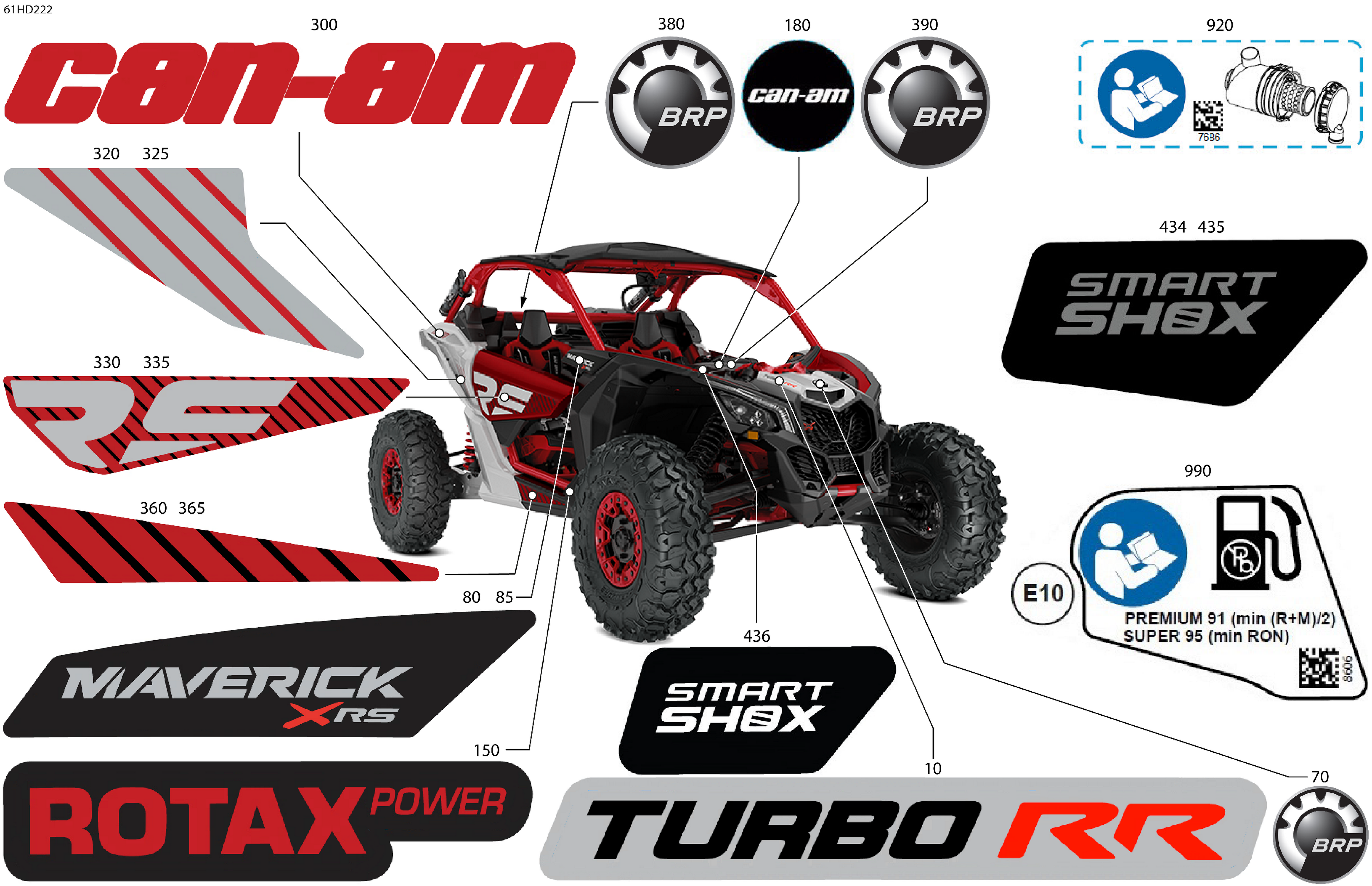 07 CARROSSERIE KITS DECOS POUR MAVERICK TURBO RR XRS SMART SHOCK ROUGE INTENSE 2024
