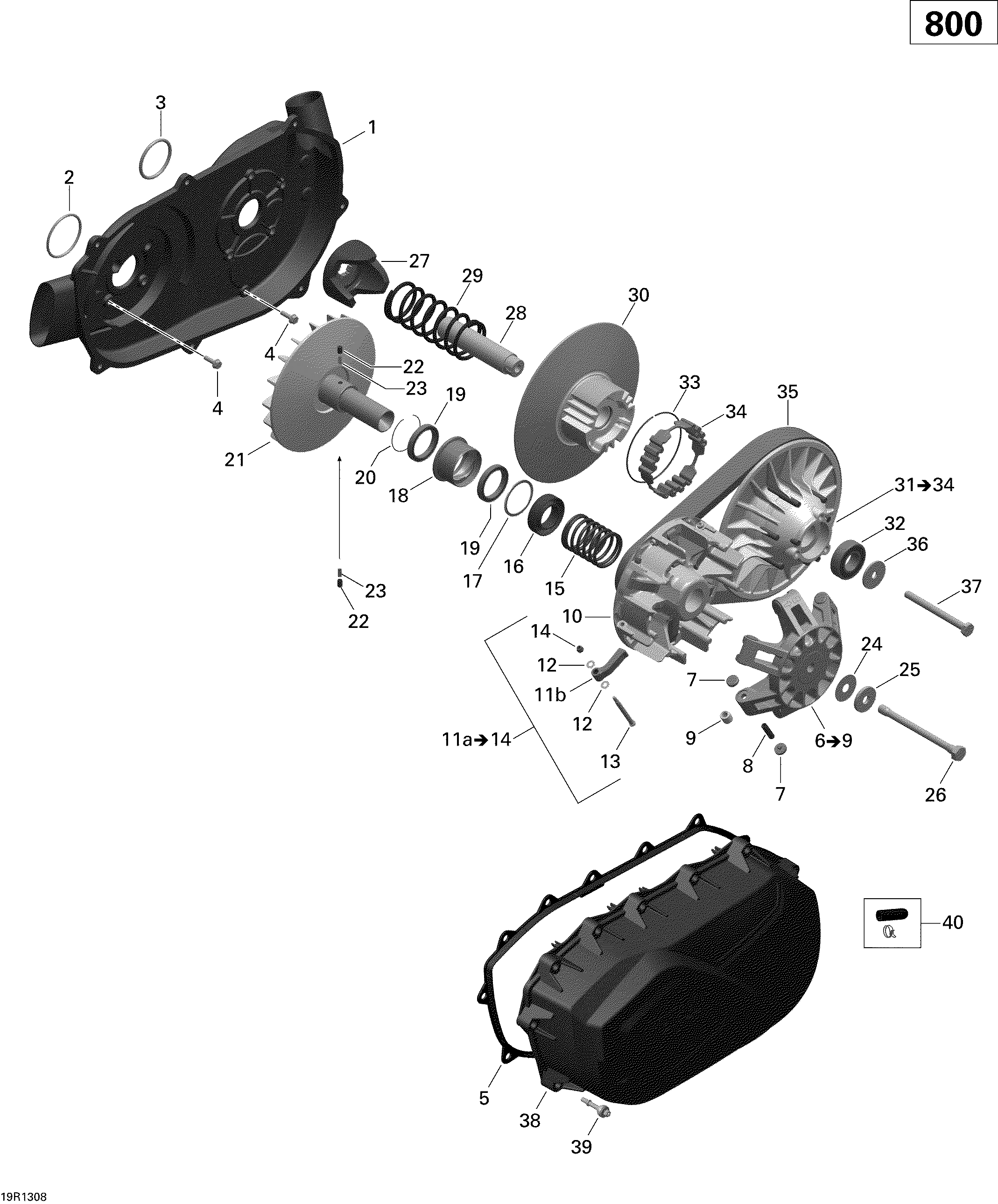 05 TRANSMISSION OUTLANDER POUR OUTLANDER MAX XTP NOIRJAUNE 2013