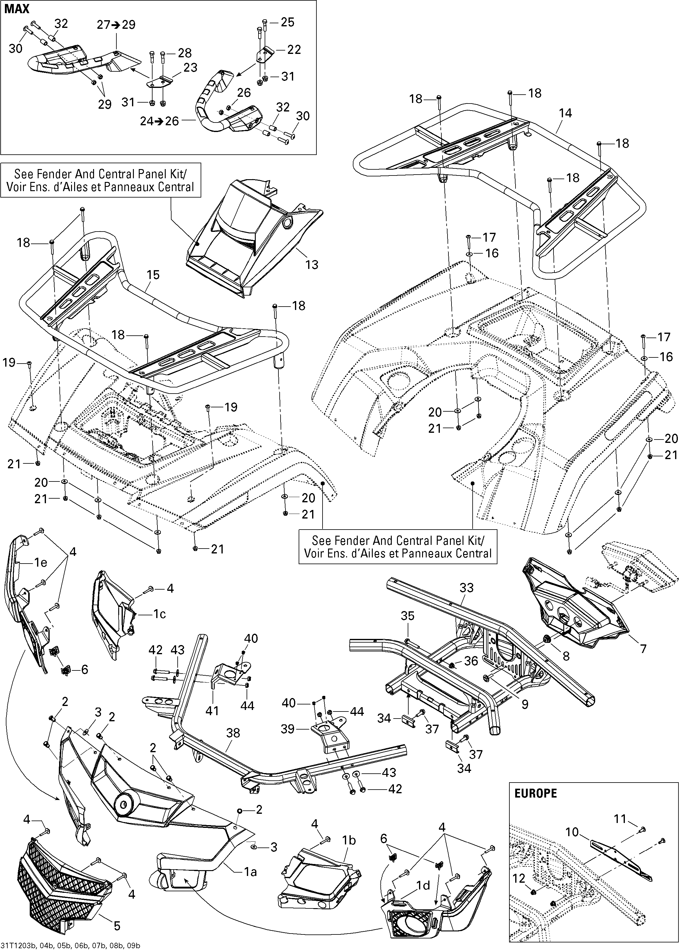 09 CARROSSERIE ET ACCESSOIRES 2 POUR OUTLANDER MAX LTD BLEU 2012