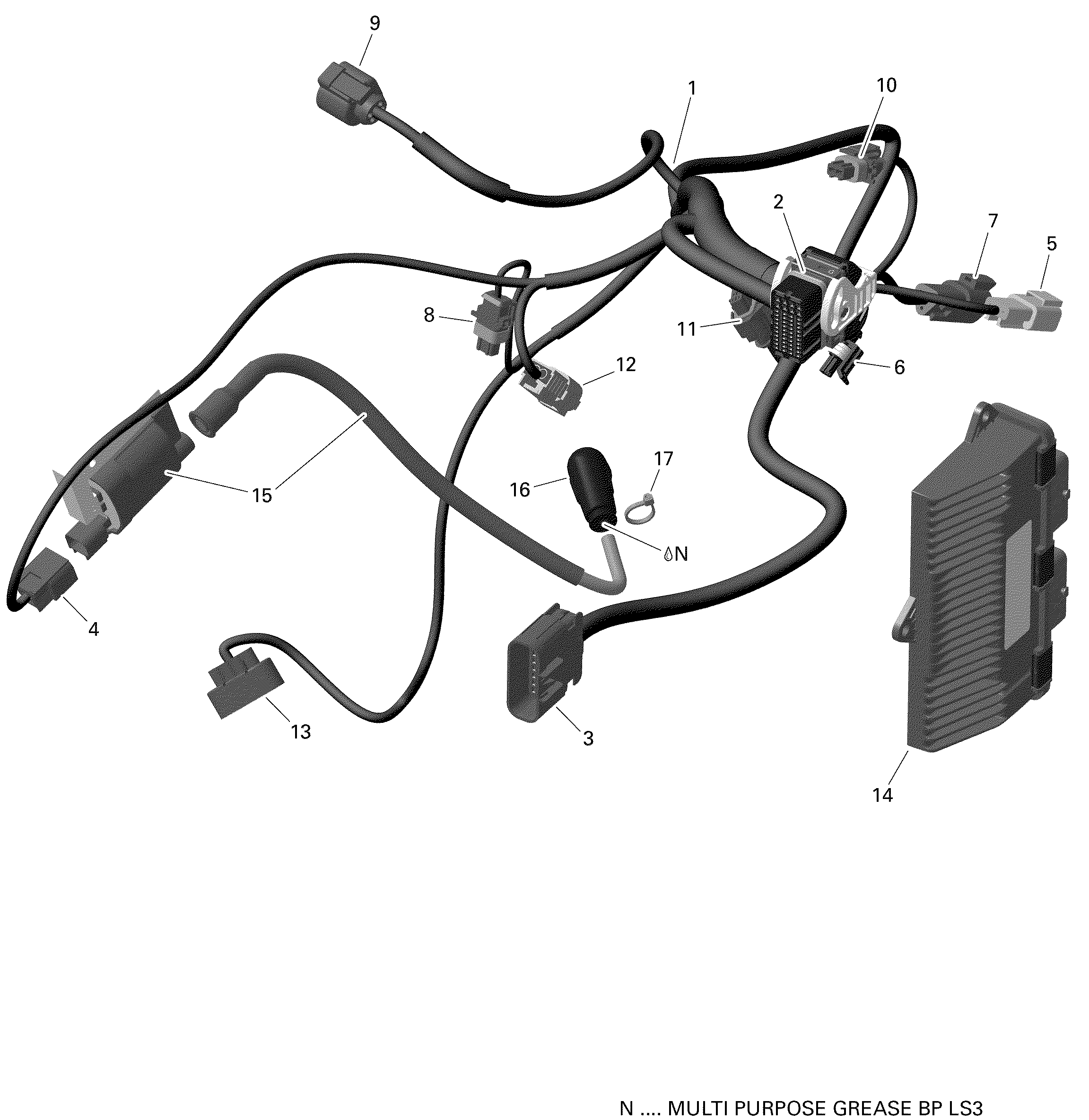 10 CABLAGE MOTEUR ET MODULE ELECTRONIQUE 450 EFI T3 ET INTERNATIONAL POUR OUTLANDER 450 EFI DPS ORANGE 2019